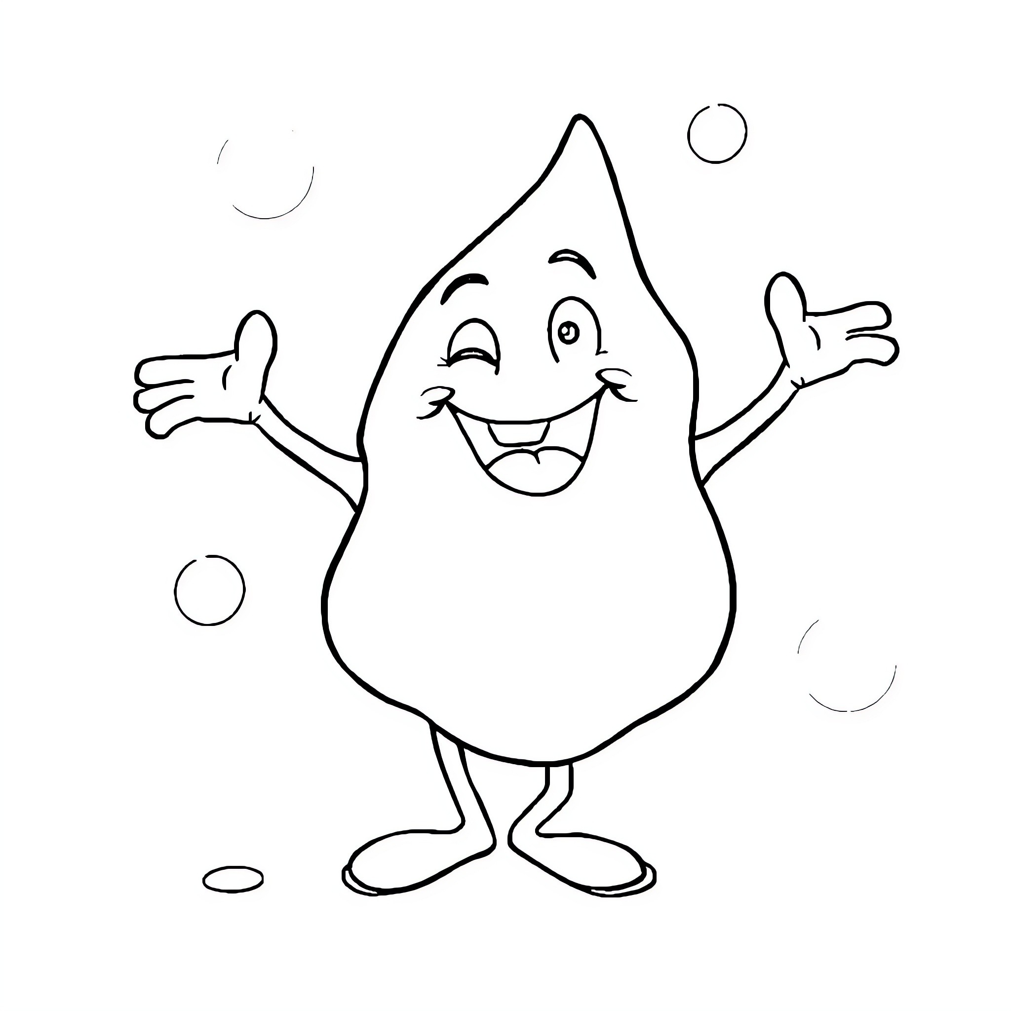 Mucus character in playful pose Coloring Page (free black-and-white line drawing printable PDF for all, from beginners to advanced learners, including children, teens, adults, and seniors)
