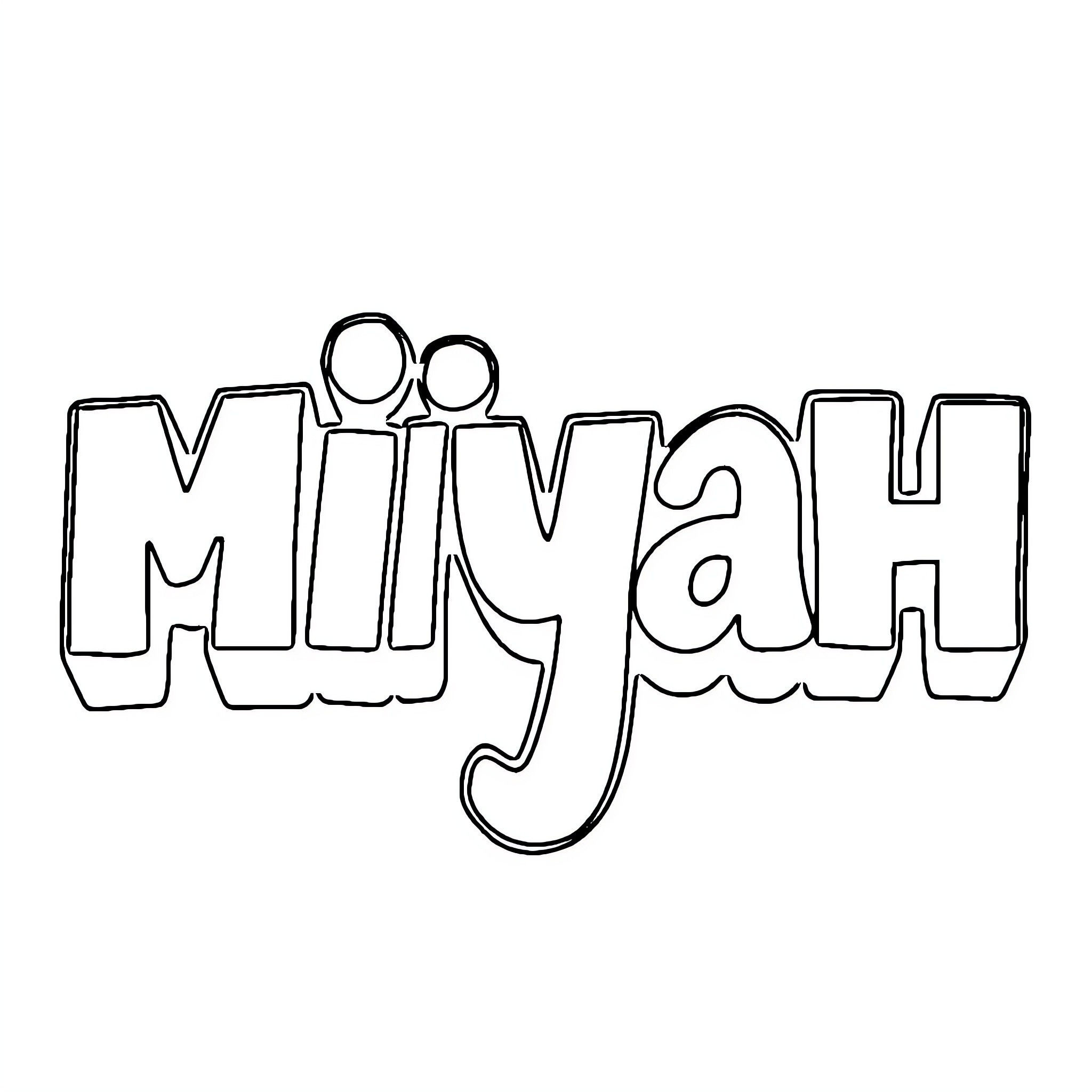 Miyah playing with fun shapes and designs Coloring Page (free black-and-white line drawing printable PDF for all, from beginners to advanced learners, including children, teens, adults, and seniors)