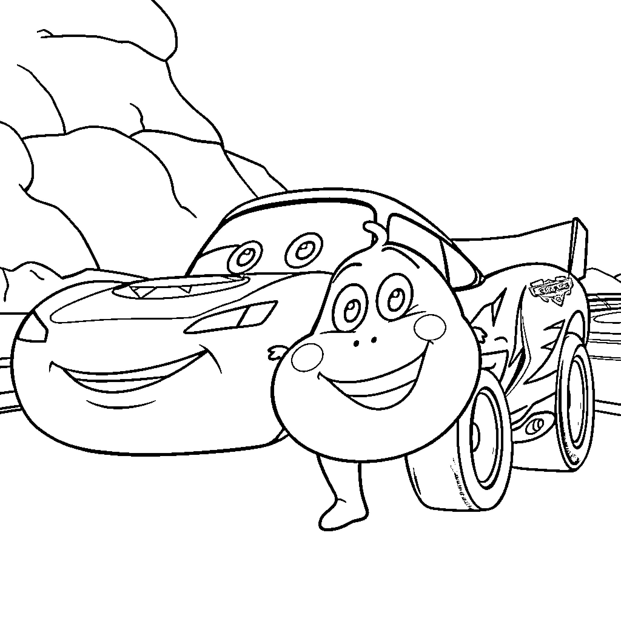 Blippi's automotive adventure with a friendly character Coloring Page (free black-and-white line drawing printable PDF for all, from beginners to advanced learners, including children, teens, adults, and seniors)