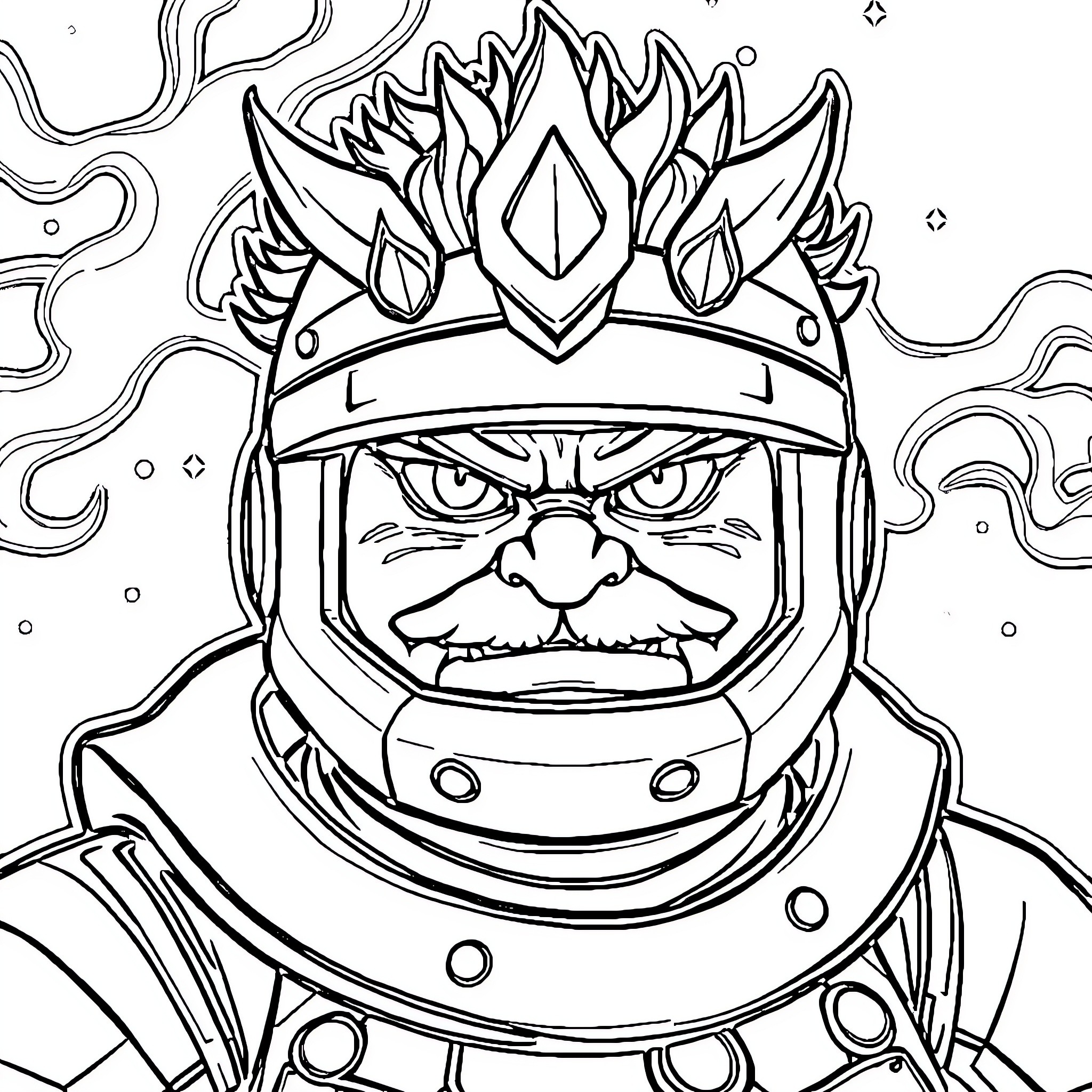 Soldier in Fierce Battle Gear Coloring Page (free black-and-white line drawing printable PDF for all, from beginners to advanced learners, including children, teens, adults, and seniors)