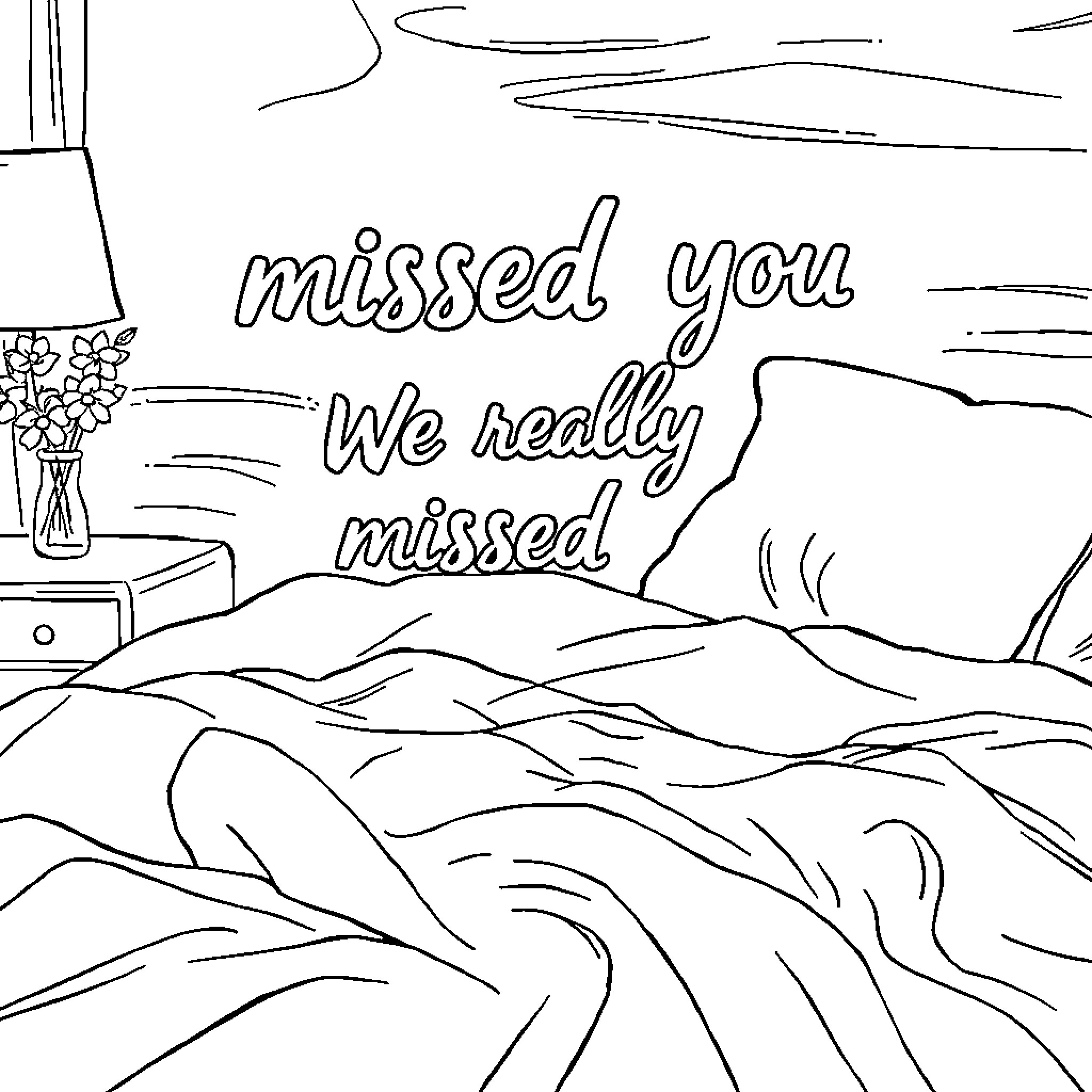Sheet of Missed Memories and Longing Coloring Page (free black-and-white line drawing printable PDF for all, from beginners to advanced learners, including children, teens, adults, and seniors)