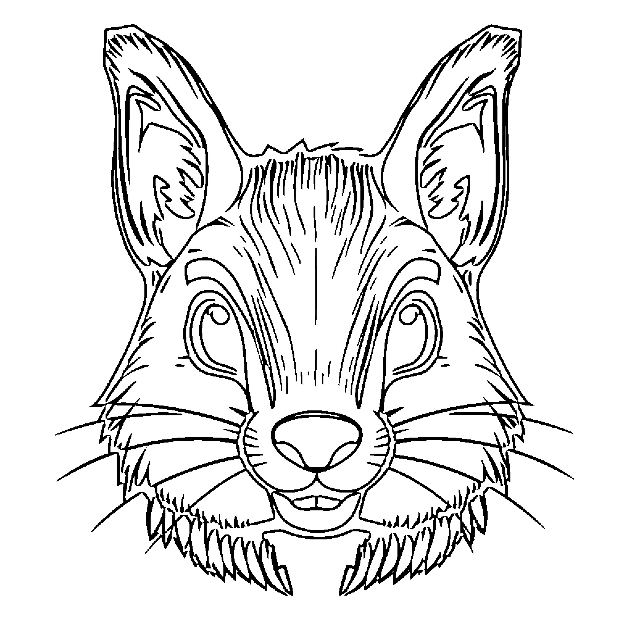 Squirrel with animated facial features Coloring Page (free black-and-white line drawing printable PDF for all, from beginners to advanced learners, including children, teens, adults, and seniors)