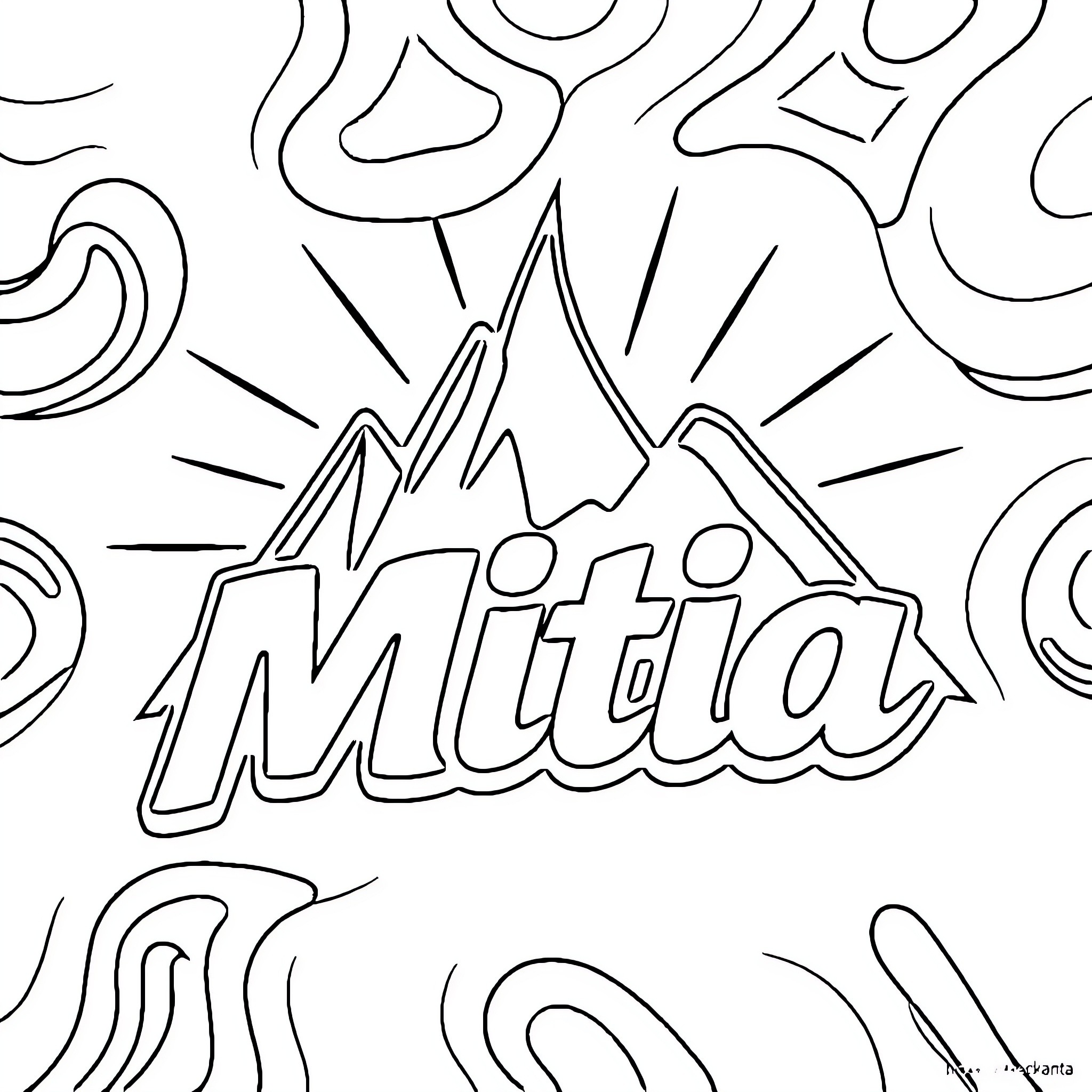 Mitia's Mountainous Adventure Coloring Page (free black-and-white line drawing printable PDF for all, from beginners to advanced learners, including children, teens, adults, and seniors)