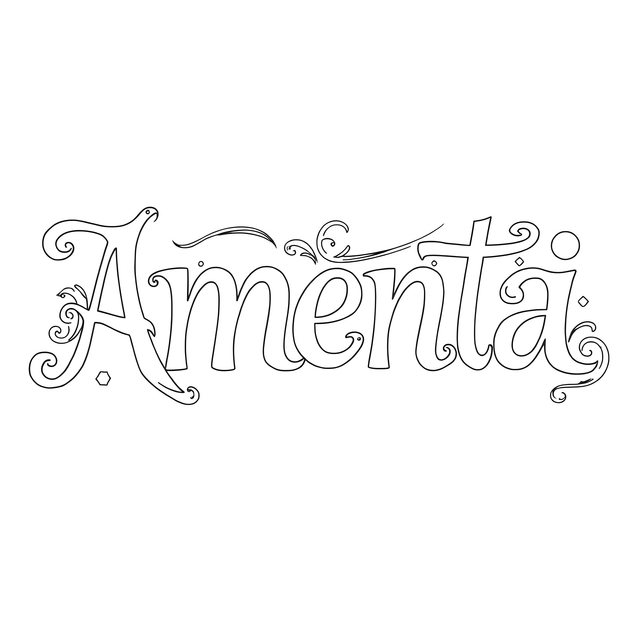 Letter with Ornamental Text Coloring Page (free black-and-white line drawing printable PDF for all, from beginners to advanced learners, including children, teens, adults, and seniors)