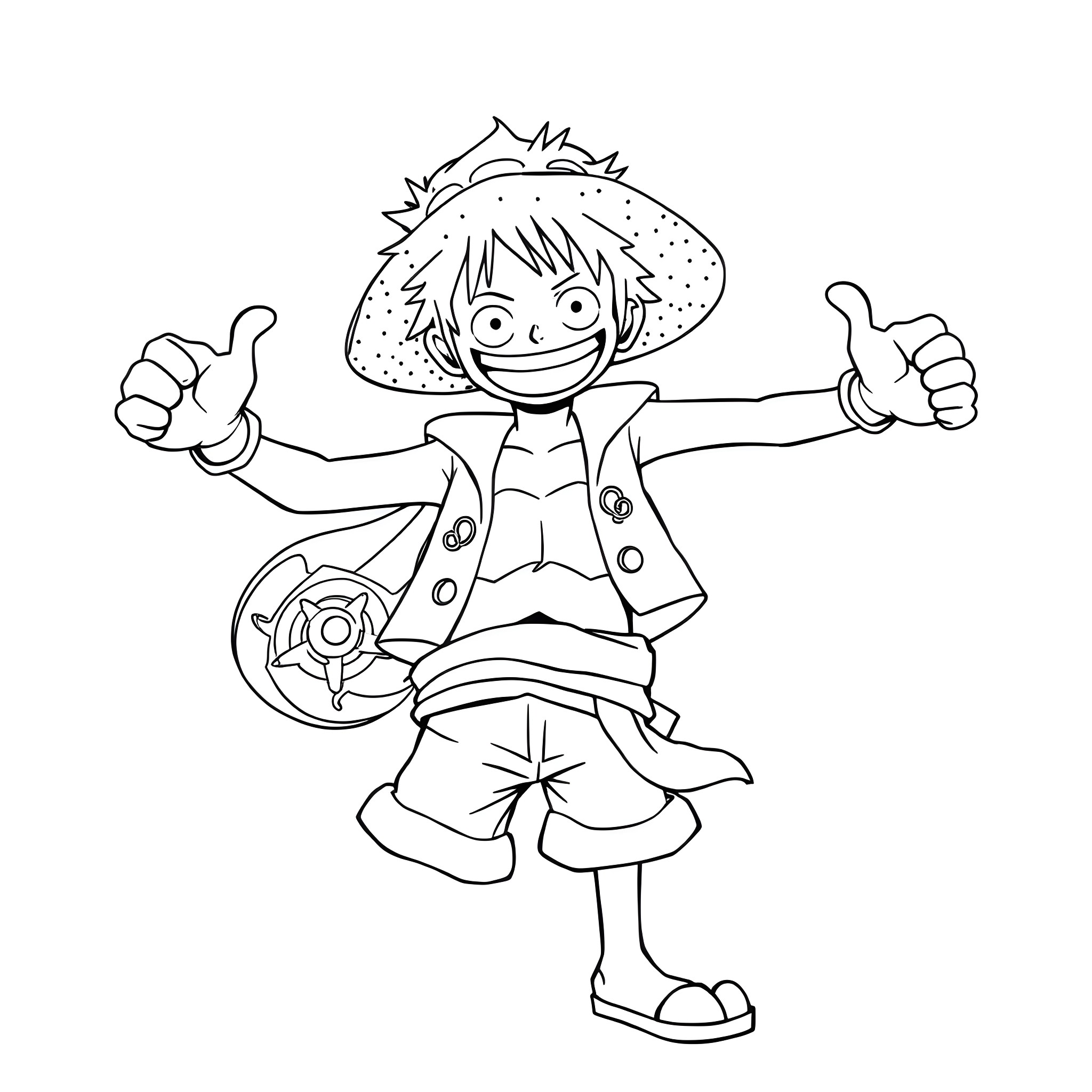 Monkey character in cartoon outfit and pose Coloring Page (free black-and-white line drawing printable PDF for all, from beginners to advanced learners, including children, teens, adults, and seniors)