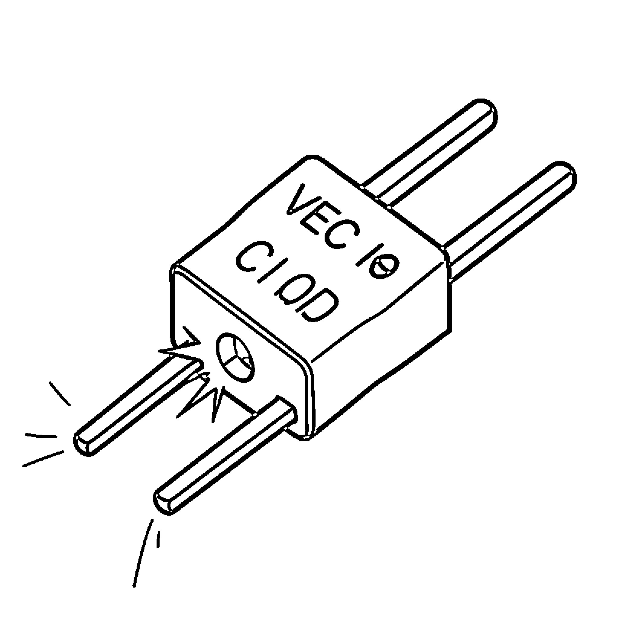 VCSEL Diode emitting light from its front aperture Coloring Page (free black-and-white line drawing printable PDF for all, from beginners to advanced learners, including children, teens, adults, and seniors)