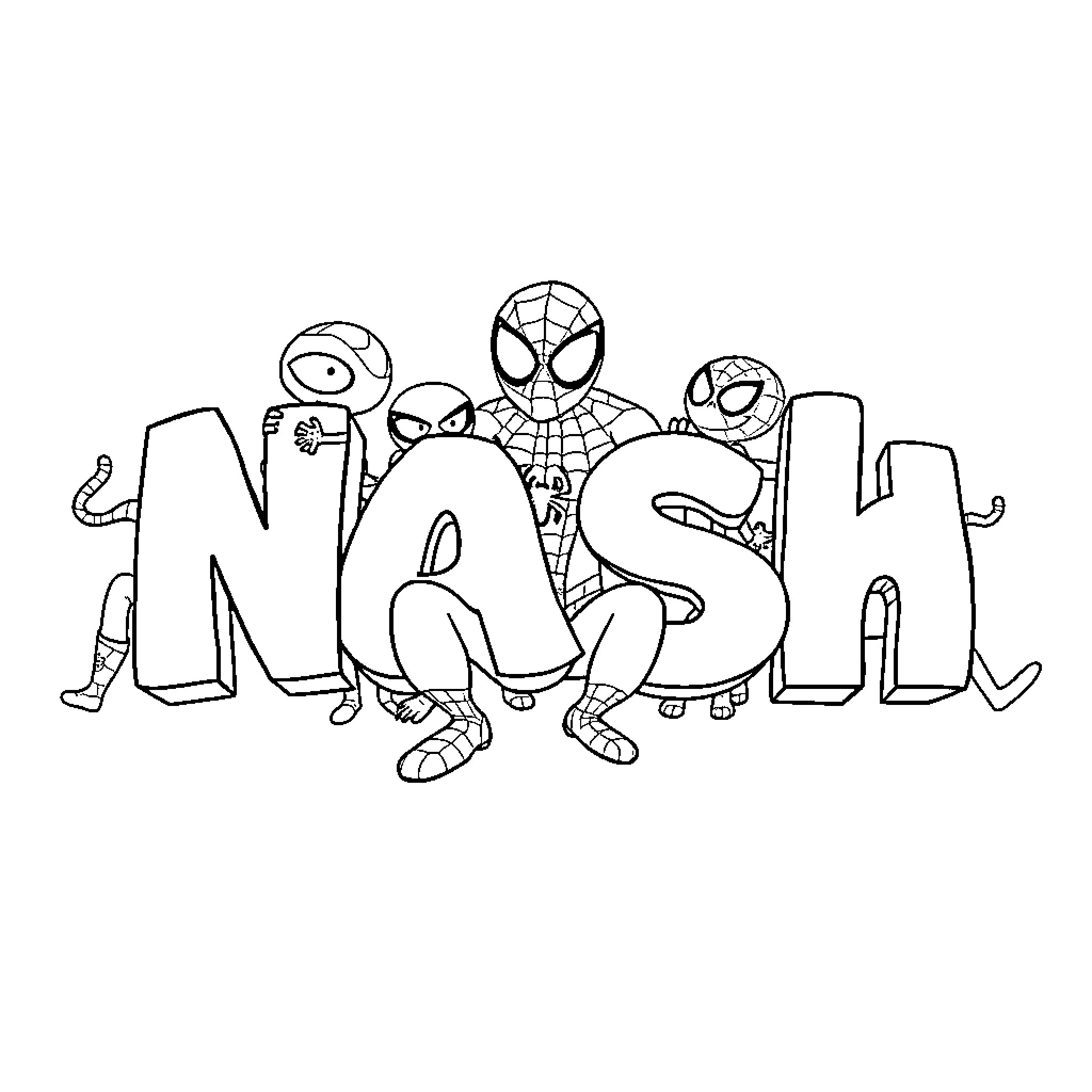 Spidey and friends in the city Coloring Page (free black-and-white line drawing printable PDF for all, from beginners to advanced learners, including children, teens, adults, and seniors)