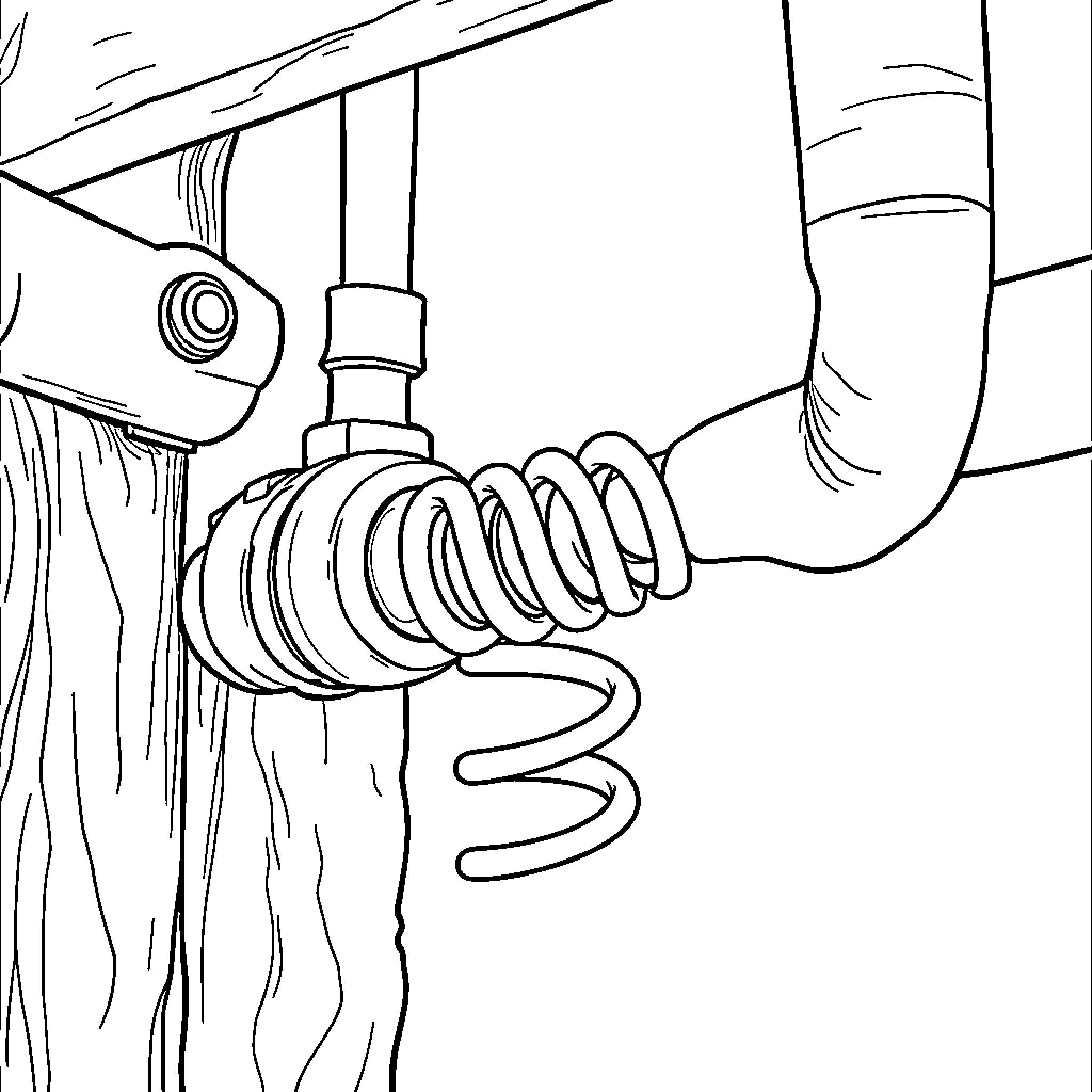 Spring Plumbing Repairs and Maintenance Coloring Page (free black-and-white line drawing printable PDF for all, from beginners to advanced learners, including children, teens, adults, and seniors)