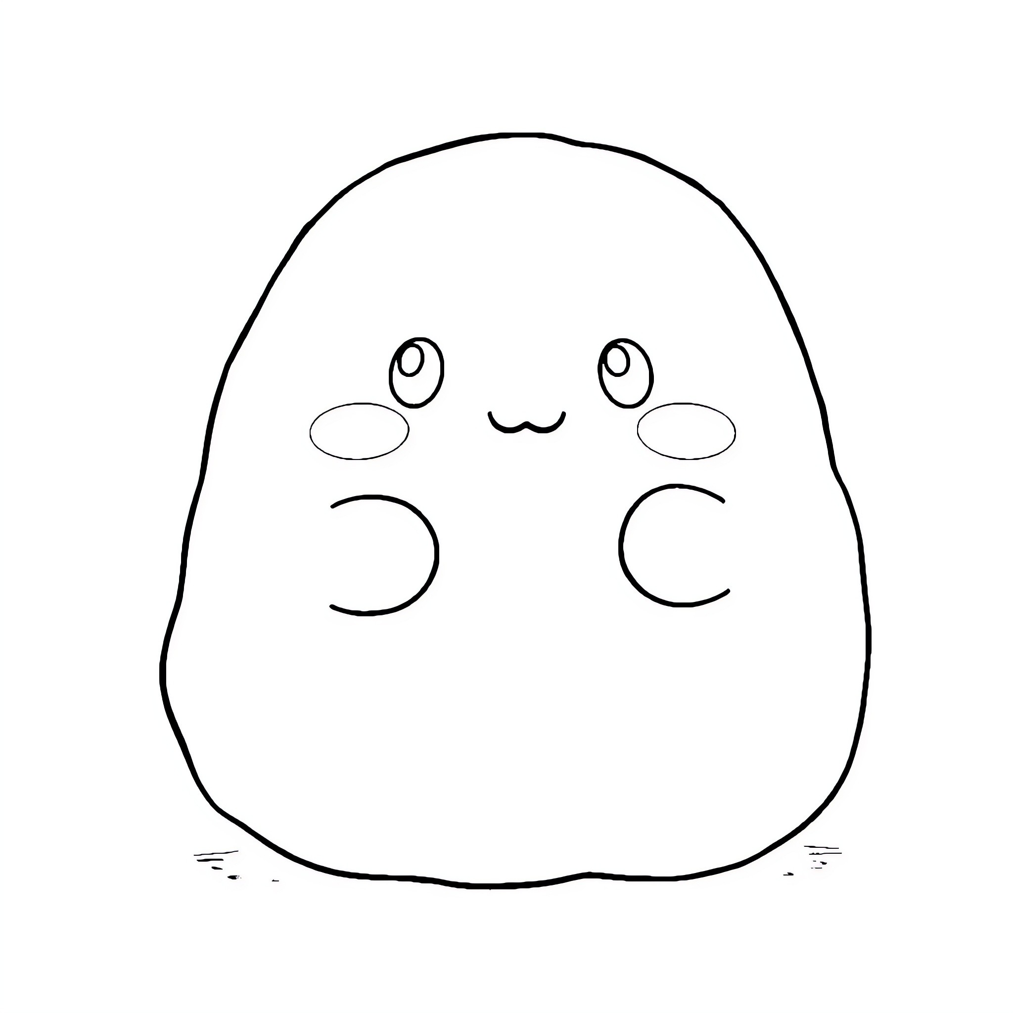 Squishmallow character with cute expression Coloring Page (free black-and-white line drawing printable PDF for all, from beginners to advanced learners, including children, teens, adults, and seniors)