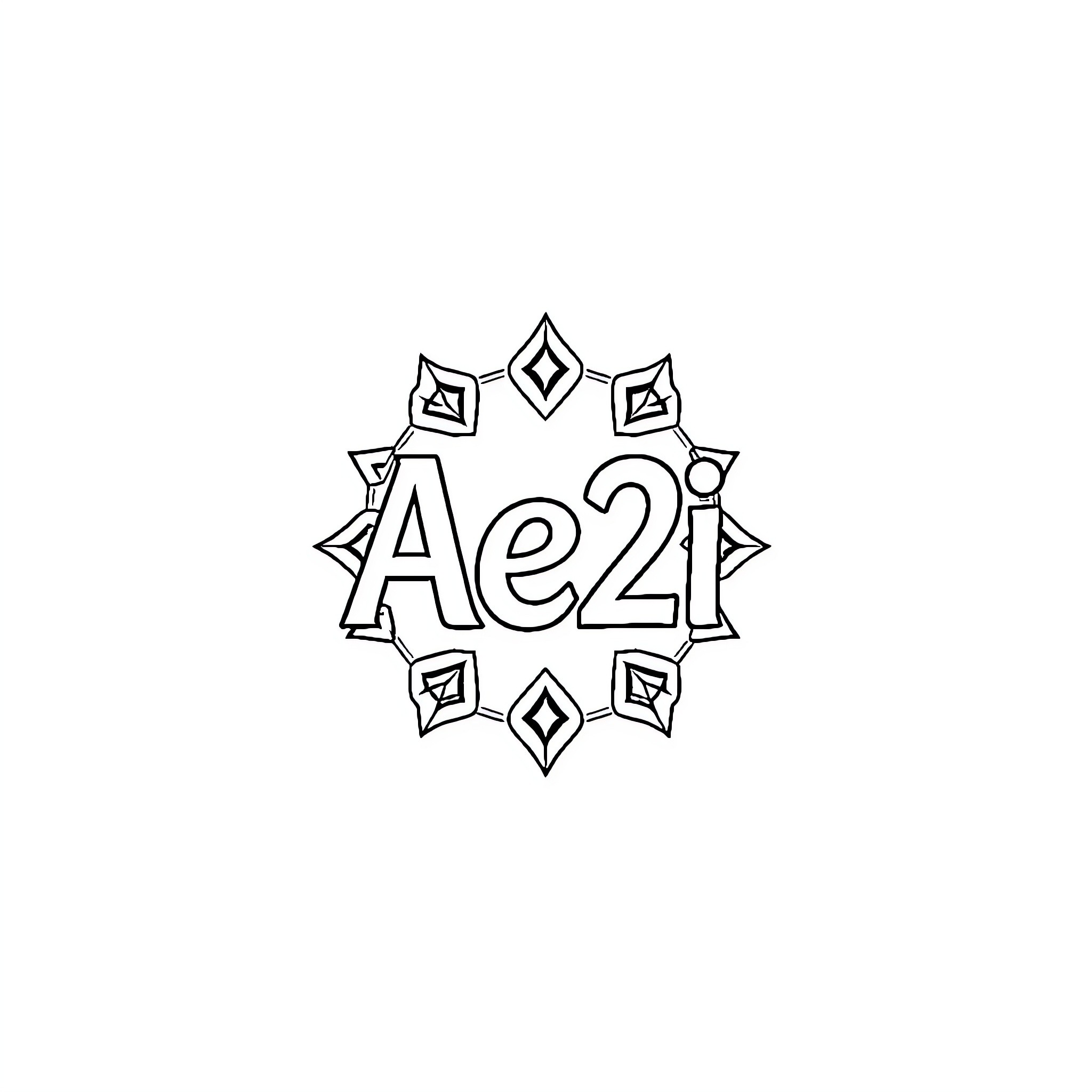 Logo with decorative geometric elements Coloring Page (free black-and-white line drawing printable PDF for all, from beginners to advanced learners, including children, teens, adults, and seniors)