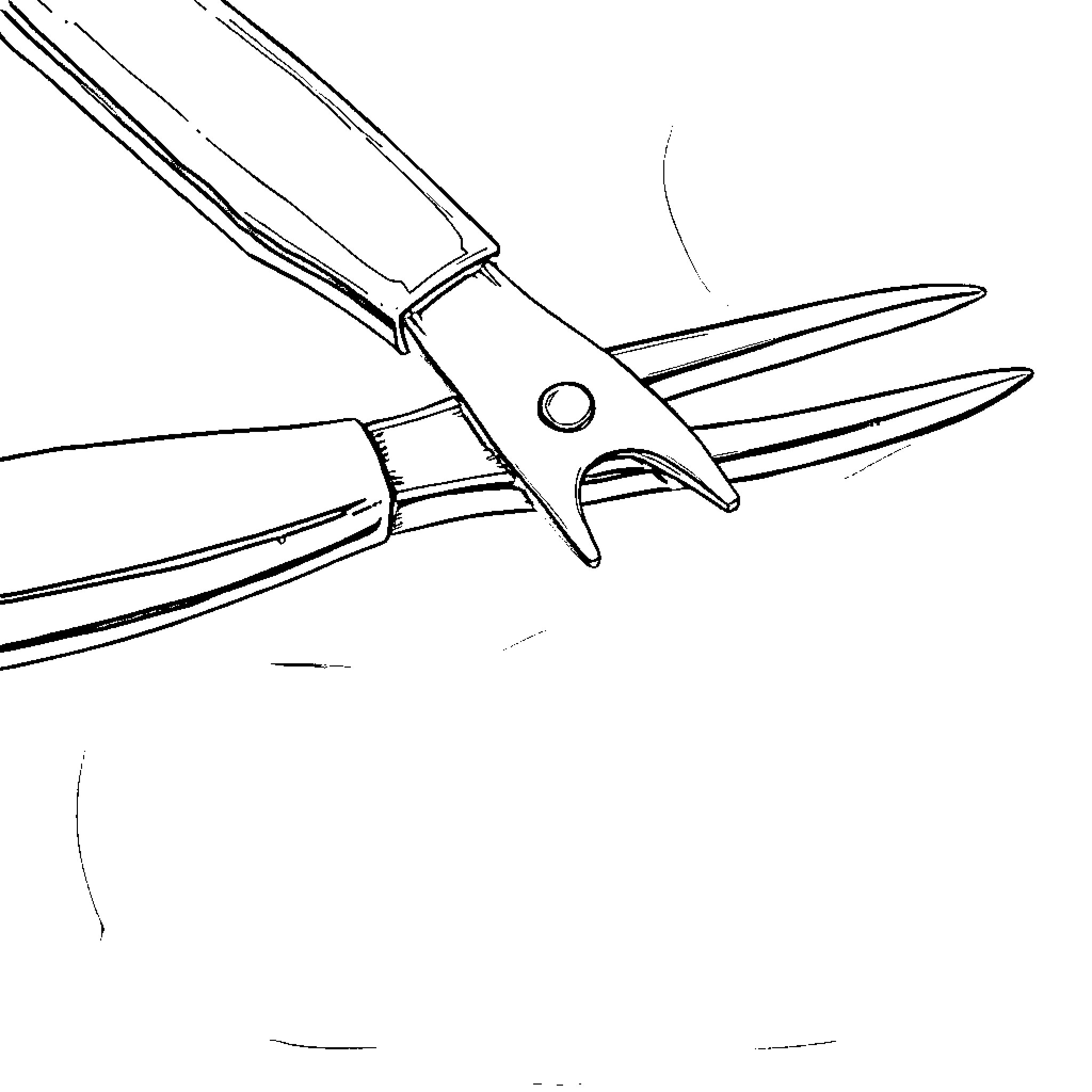 Hemostat used in medical procedure Coloring Page (free black-and-white line drawing printable PDF for all, from beginners to advanced learners, including children, teens, adults, and seniors)