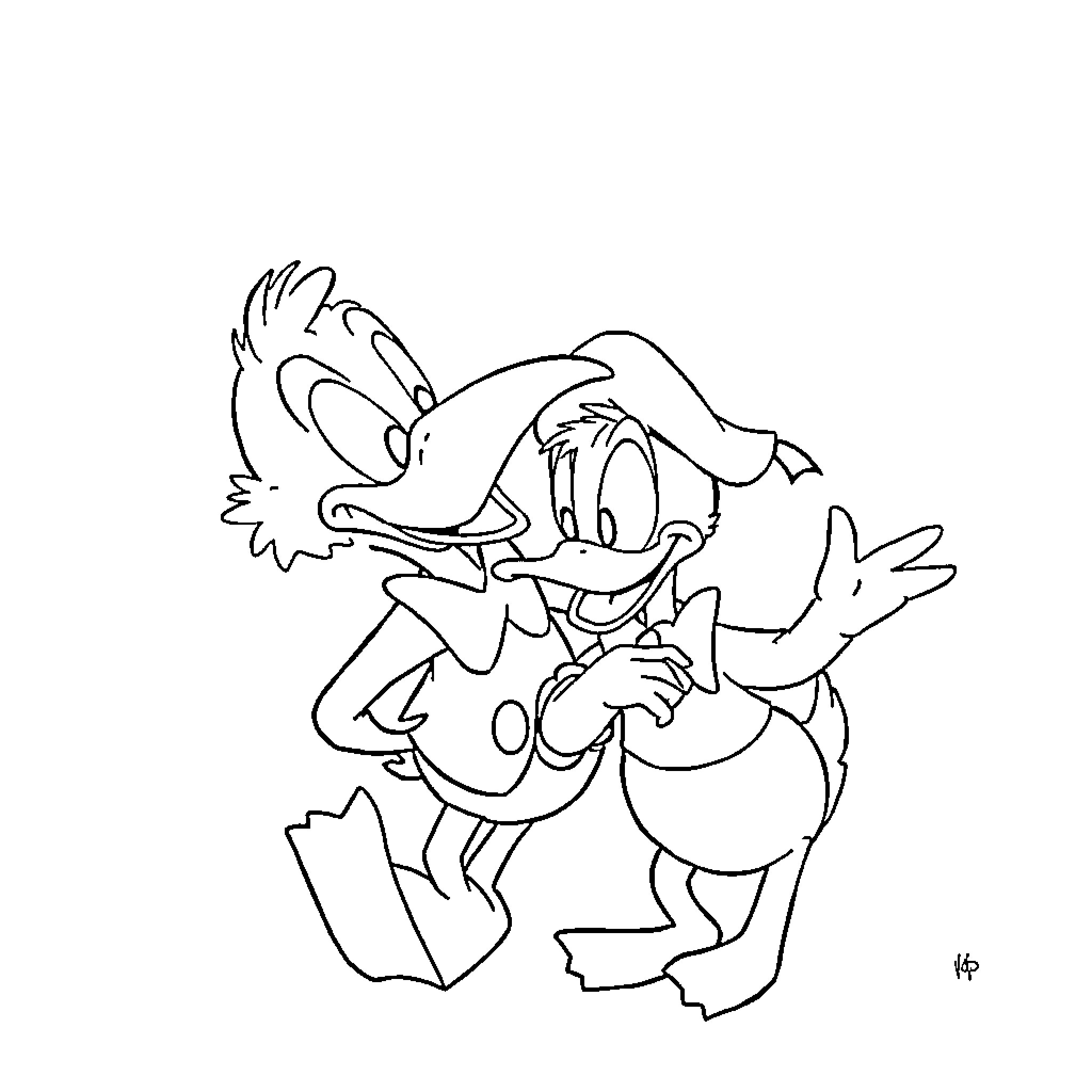 Bird characters hugging and embracing Coloring Page (free black-and-white line drawing printable PDF for all, from beginners to advanced learners, including children, teens, adults, and seniors)