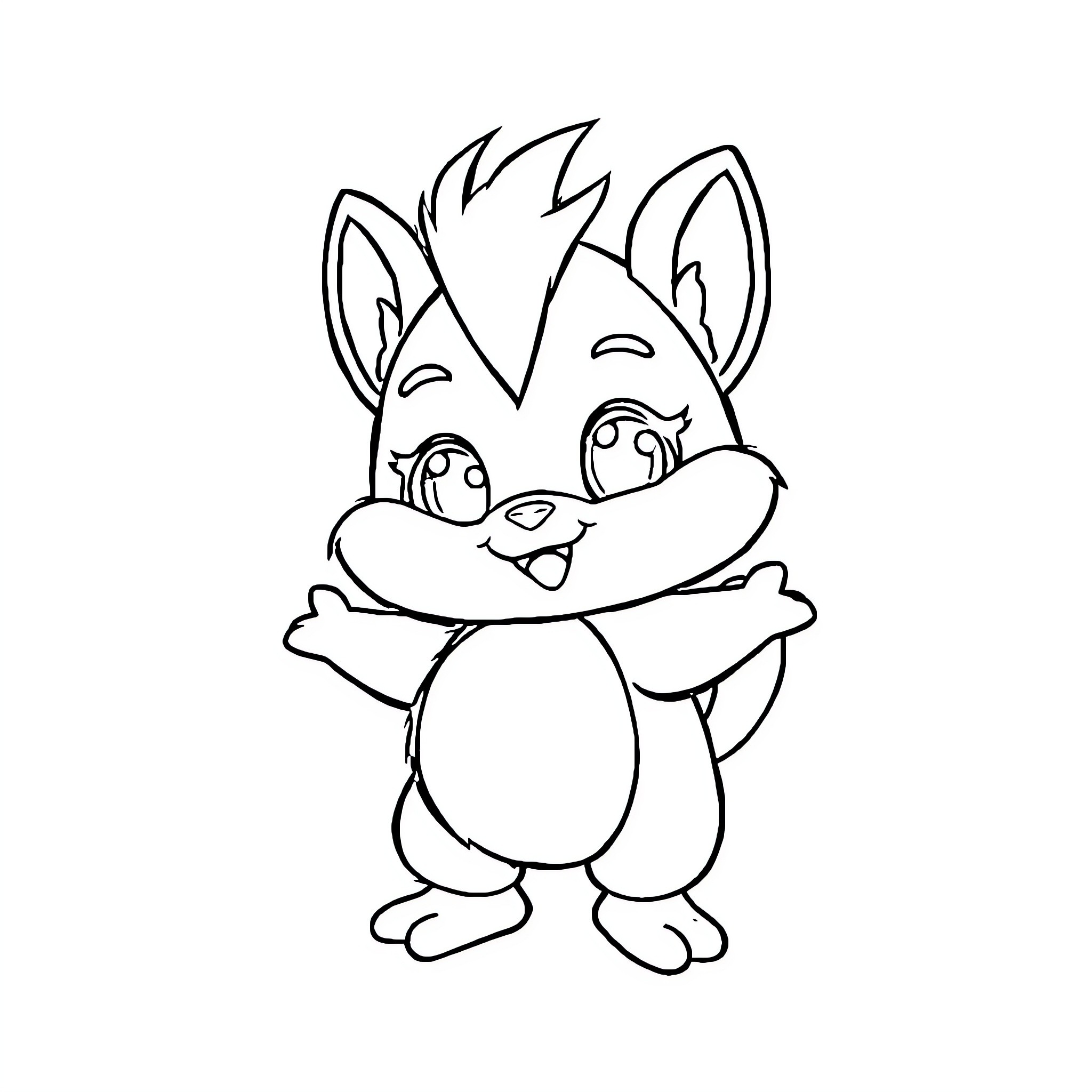 Sprunki hugging a bone happily Coloring Page (free black-and-white line drawing printable PDF for all, from beginners to advanced learners, including children, teens, adults, and seniors)