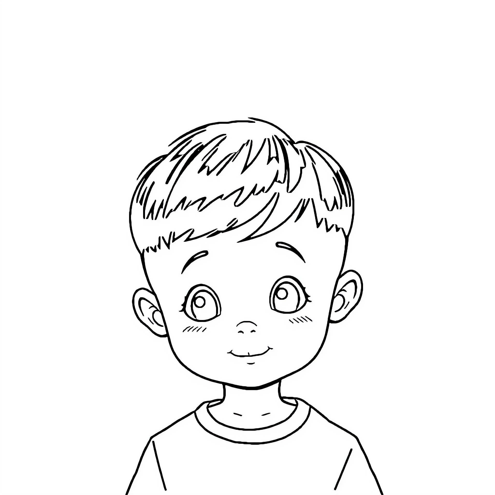 Boy with playful expression Coloring Page (free black-and-white line drawing printable PDF for all, from beginners to advanced learners, including children, teens, adults, and seniors)