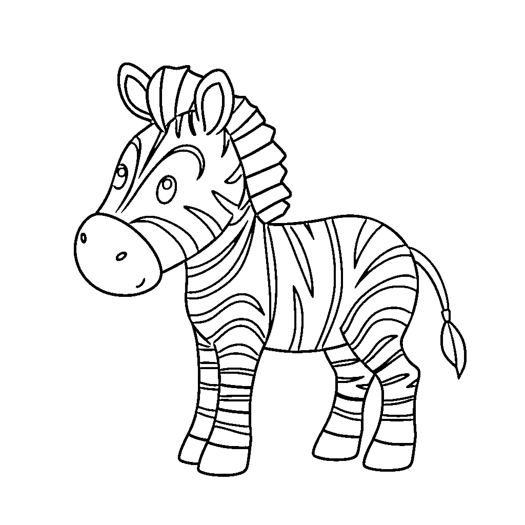Zebra enjoying its playful nature Coloring Page (free black-and-white line drawing printable PDF for all, from beginners to advanced learners, including children, teens, adults, and seniors)