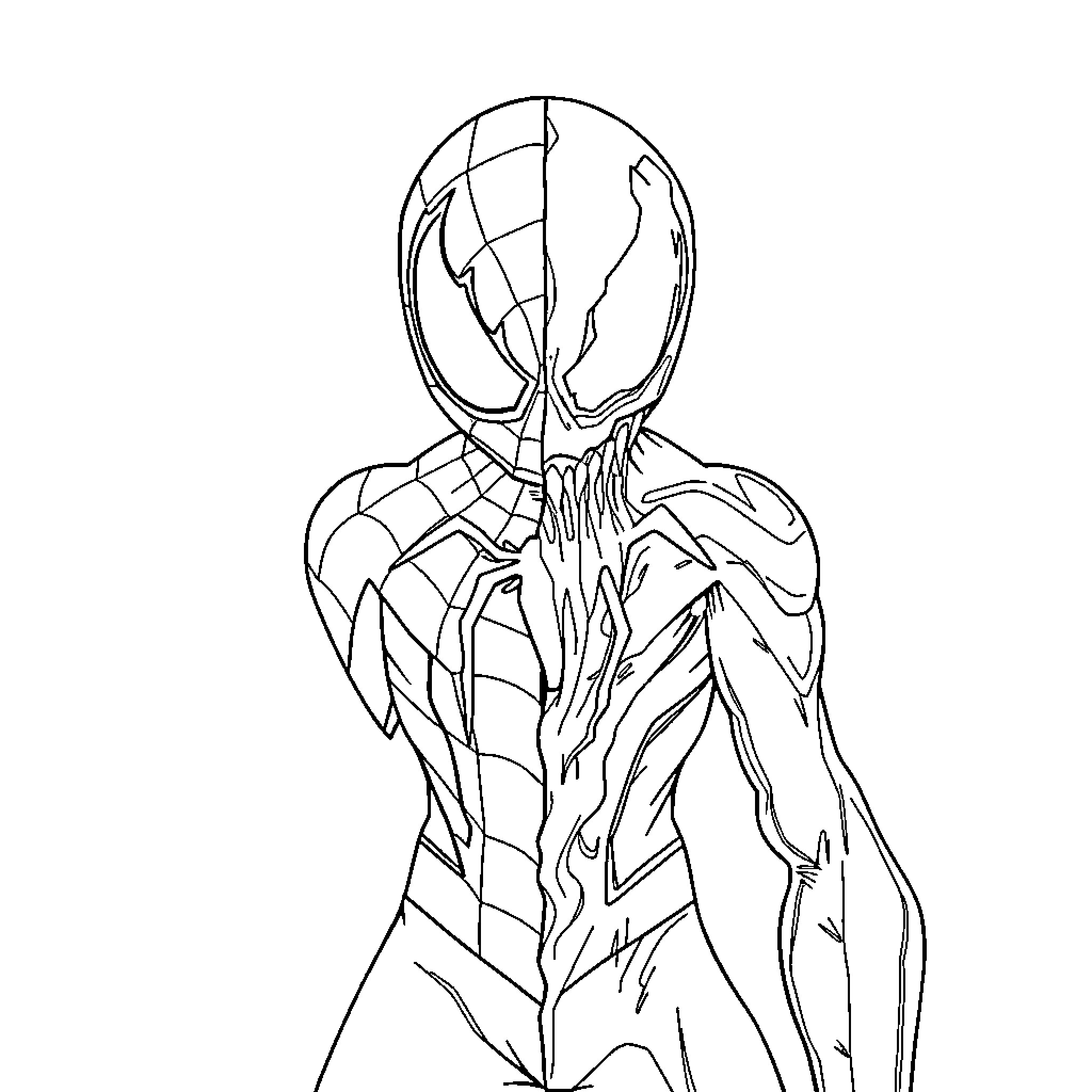 Spider-Man exploring heroic poses and expressions Coloring Page (free black-and-white line drawing printable PDF for all, from beginners to advanced learners, including children, teens, adults, and seniors)