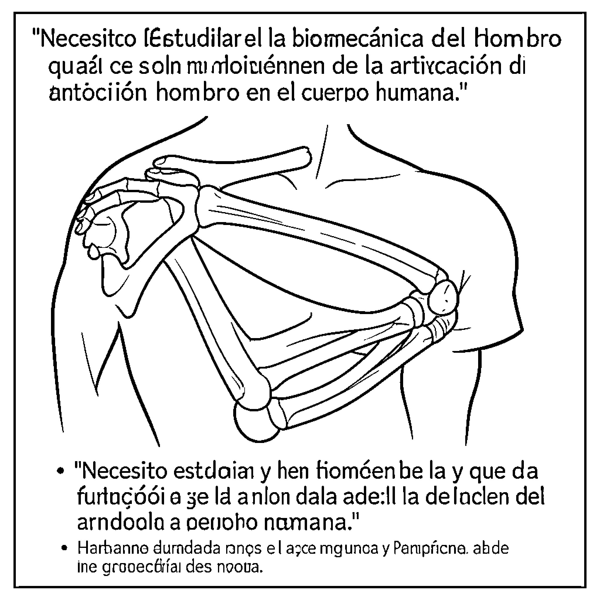 Biomechanics of shoulder articulation in the human body Coloring Page (free black-and-white line drawing printable PDF for all, from beginners to advanced learners, including children, teens, adults, and seniors)