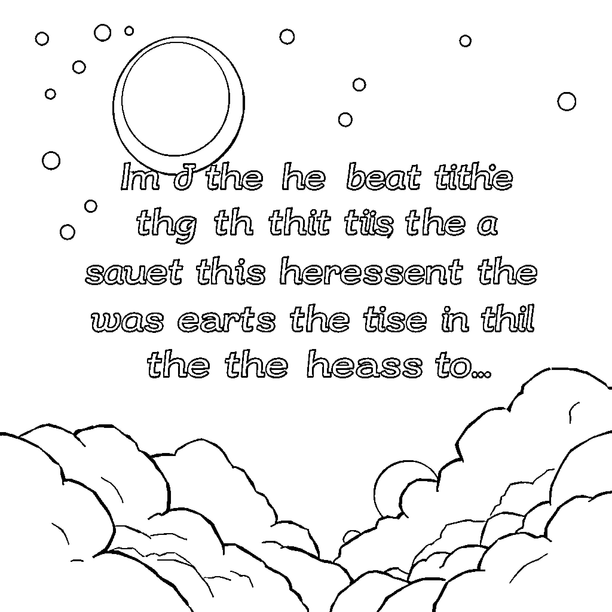Jeremiah and the beat of the clouds Coloring Page (free black-and-white line drawing printable PDF for all, from beginners to advanced learners, including children, teens, adults, and seniors)