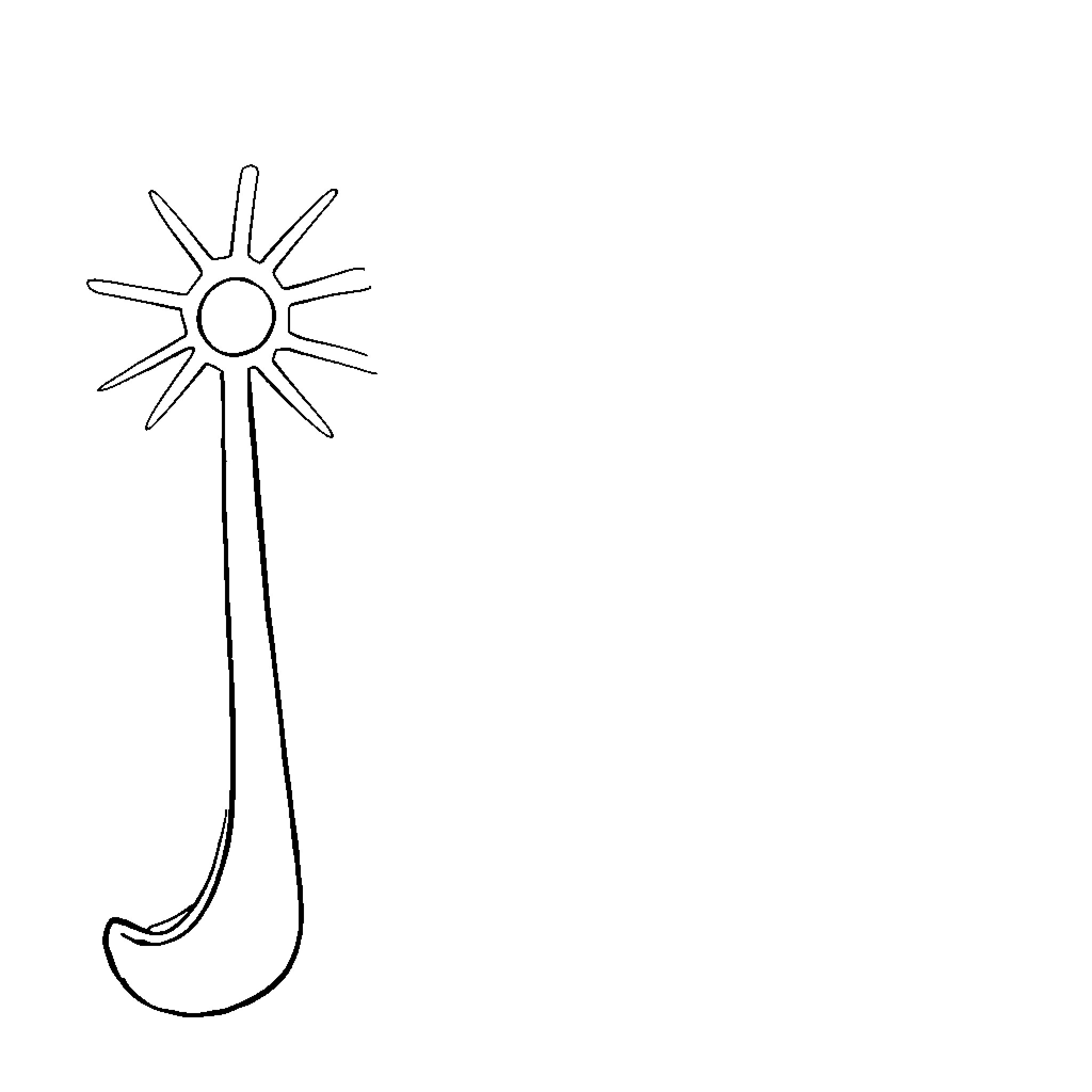 Joyous star-shaped wand in whimsical design Coloring Page (free black-and-white line drawing printable PDF for all, from beginners to advanced learners, including children, teens, adults, and seniors)