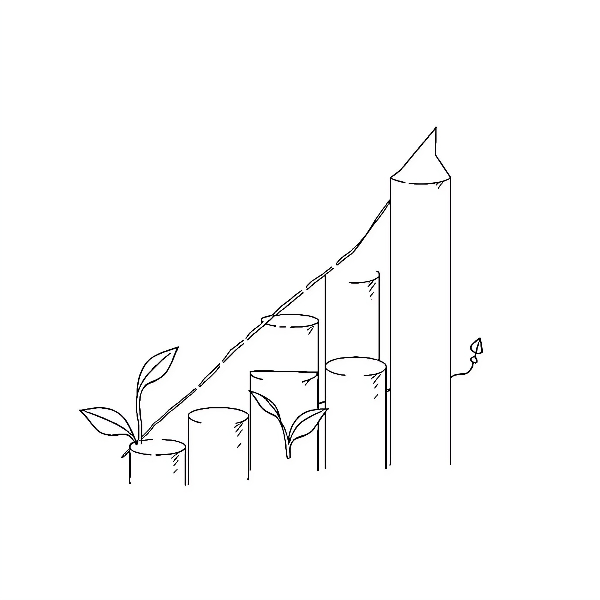 Downside Risk of Business Growth Coloring Page (free black-and-white line drawing printable PDF for all, from beginners to advanced learners, including children, teens, adults, and seniors)