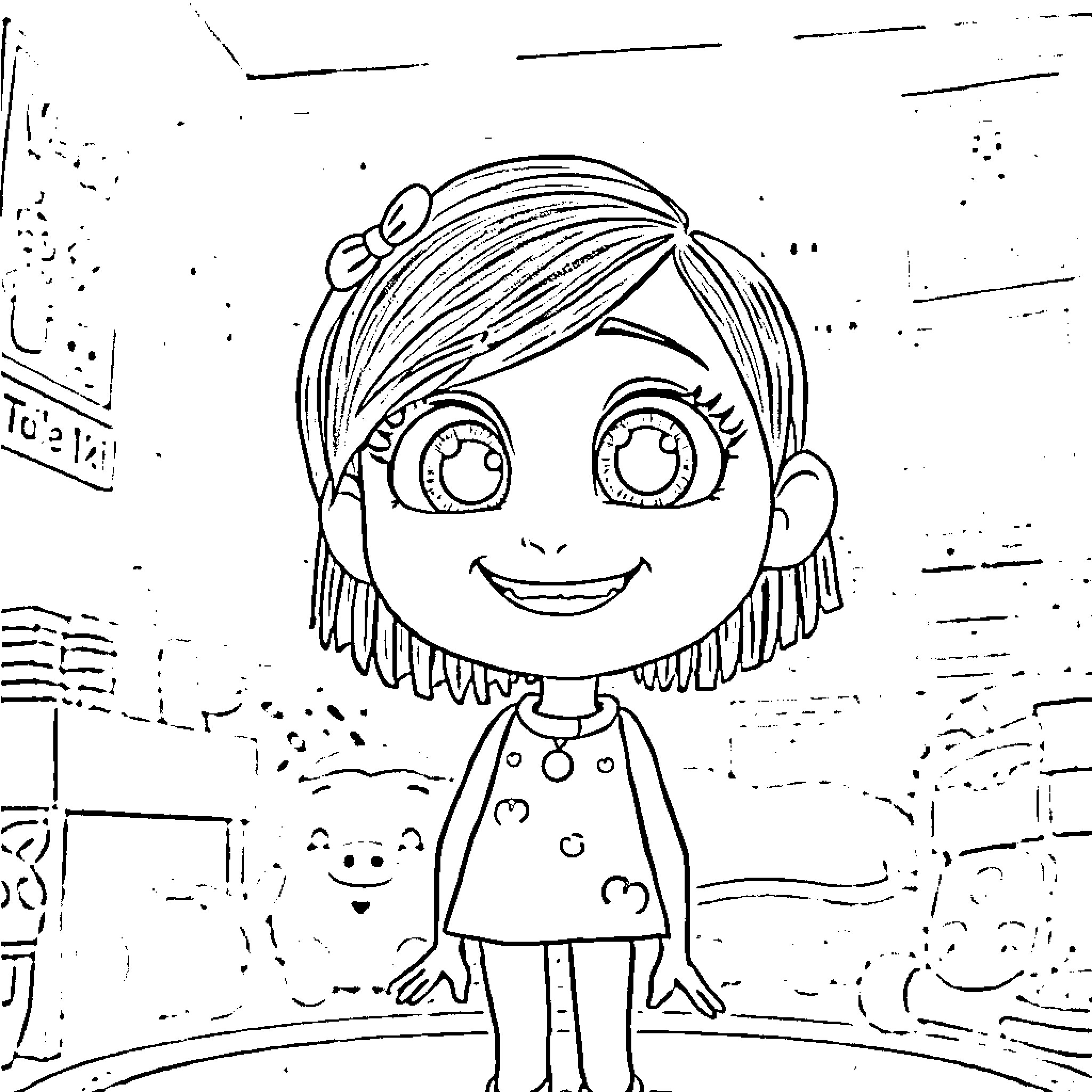 Riley's Happy Adventures at the Park Coloring Page (free black-and-white line drawing printable PDF for all, from beginners to advanced learners, including children, teens, adults, and seniors)