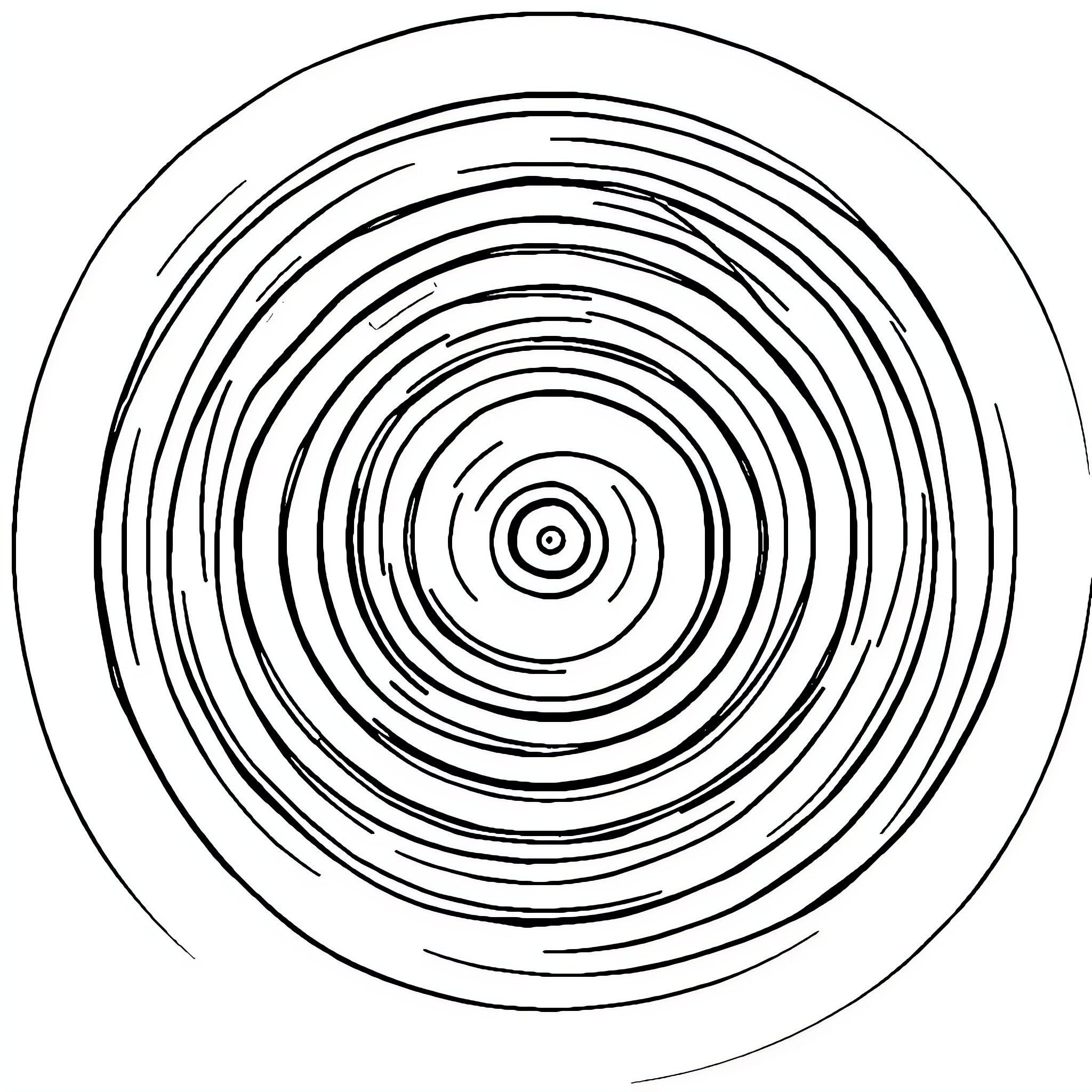 Target Concentric Circles Abstract Design Coloring Page (free black-and-white line drawing printable PDF for all, from beginners to advanced learners, including children, teens, adults, and seniors)