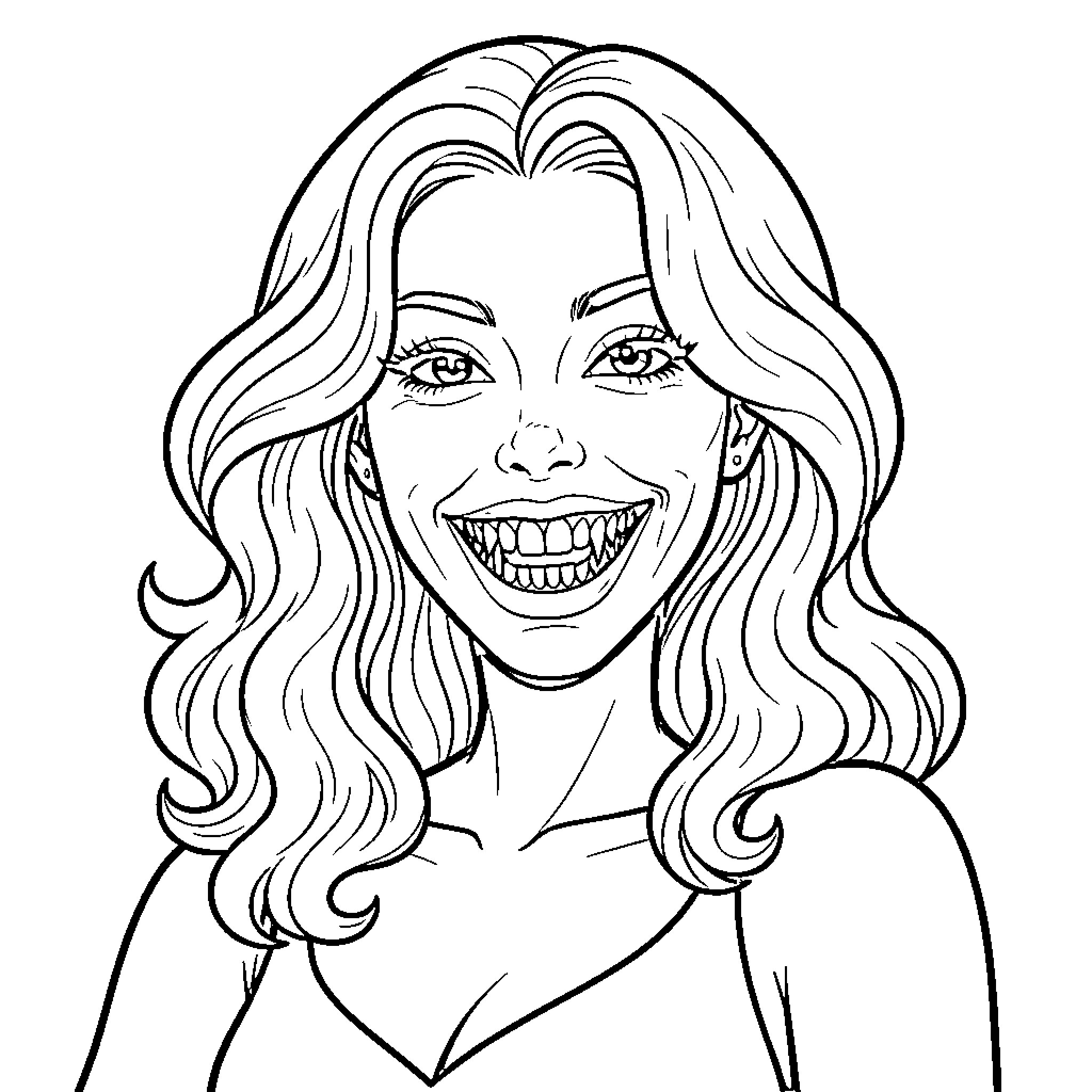 Monstruo's Joyful Expression Coloring Page (free black-and-white line drawing printable PDF for all, from beginners to advanced learners, including children, teens, adults, and seniors)