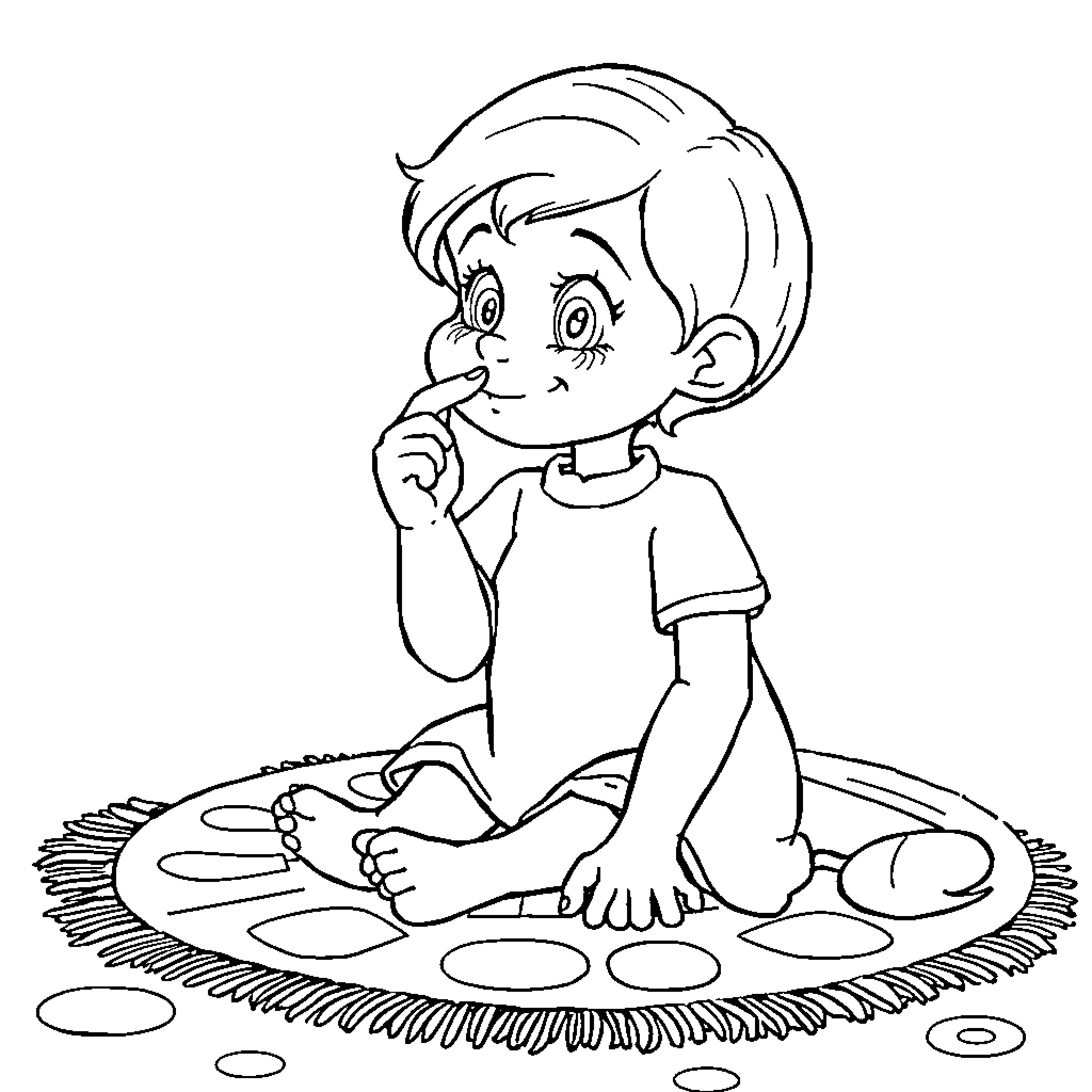 Charlotte's Playful Imagination Coloring Page (free black-and-white line drawing printable PDF for all, from beginners to advanced learners, including children, teens, adults, and seniors)