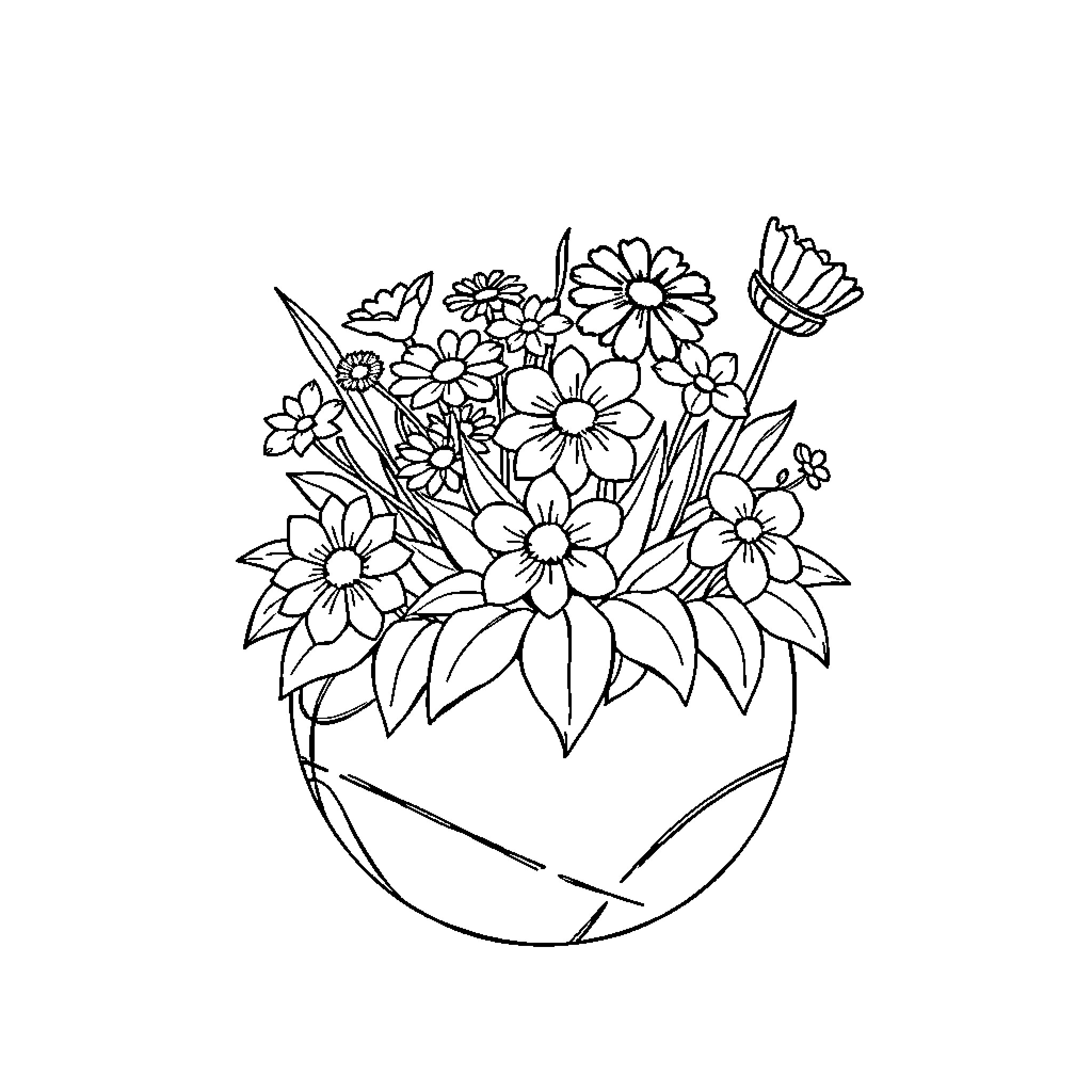 Basketball players showcasing their skills in an artistic floral display Coloring Page (free black-and-white line drawing printable PDF for all, from beginners to advanced learners, including children, teens, adults, and seniors)