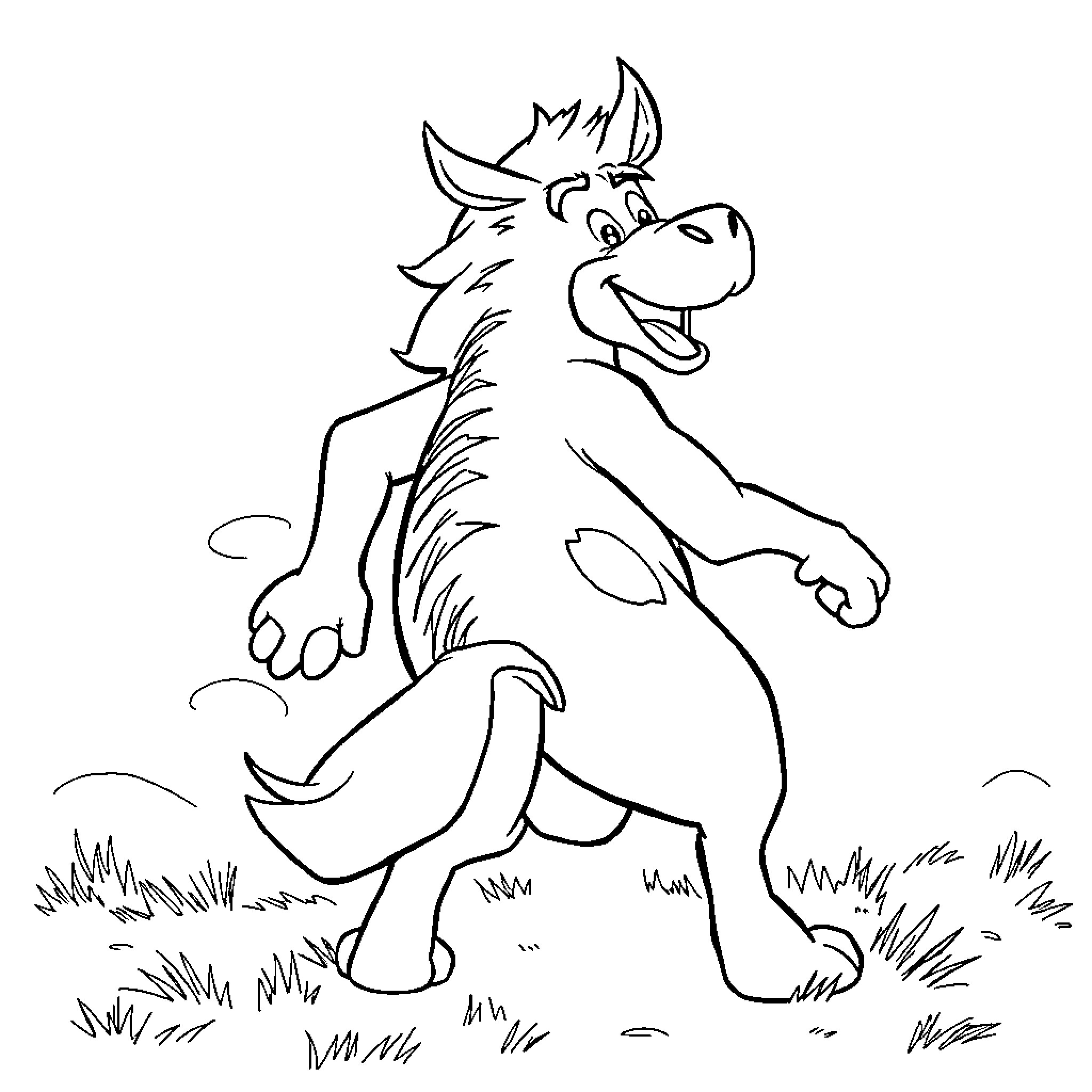 Chance Caper of a Curious Cartoon Creature Coloring Page (free black-and-white line drawing printable PDF for all, from beginners to advanced learners, including children, teens, adults, and seniors)