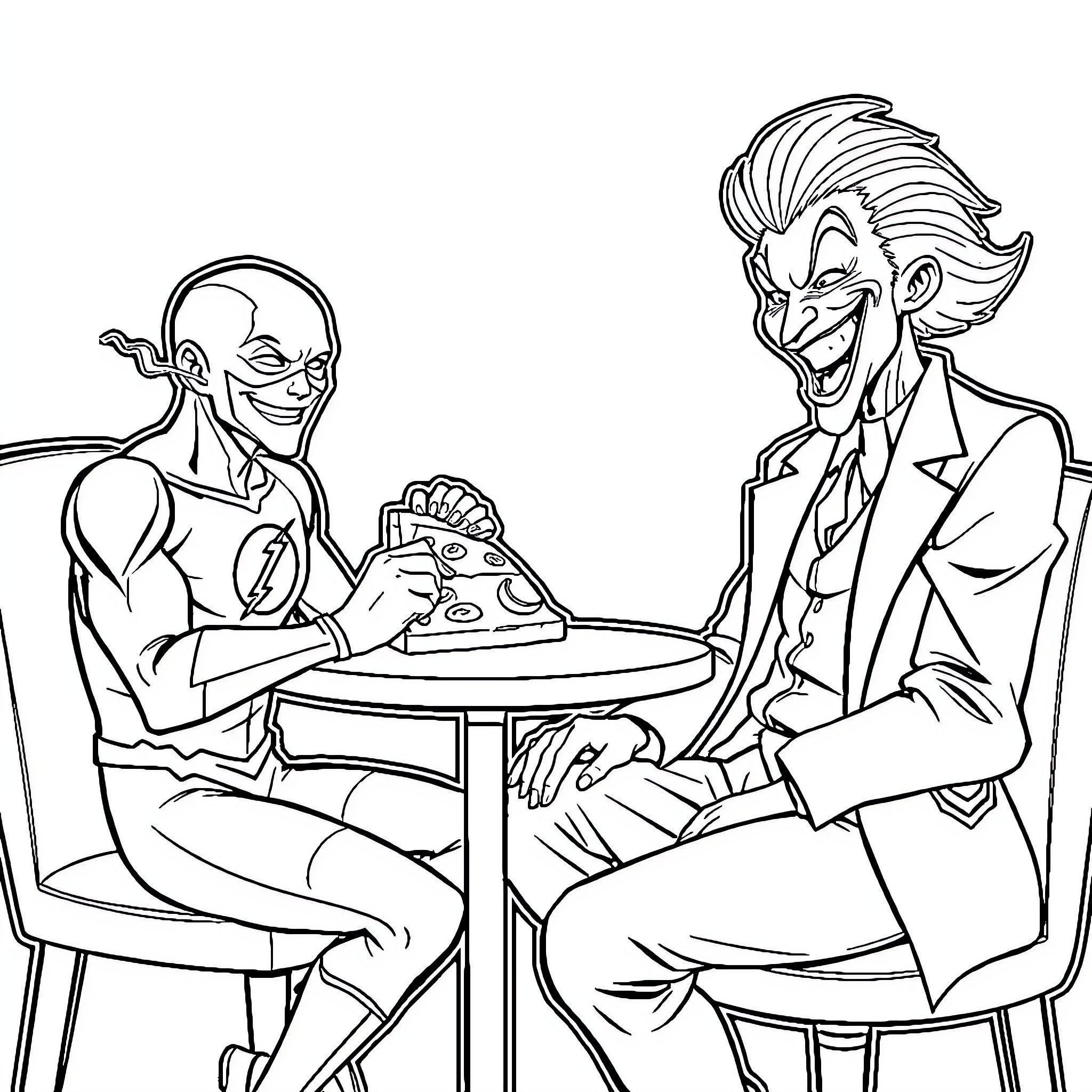 Flash of Villainous Delight Coloring Page (free black-and-white line drawing printable PDF for all, from beginners to advanced learners, including children, teens, adults, and seniors)