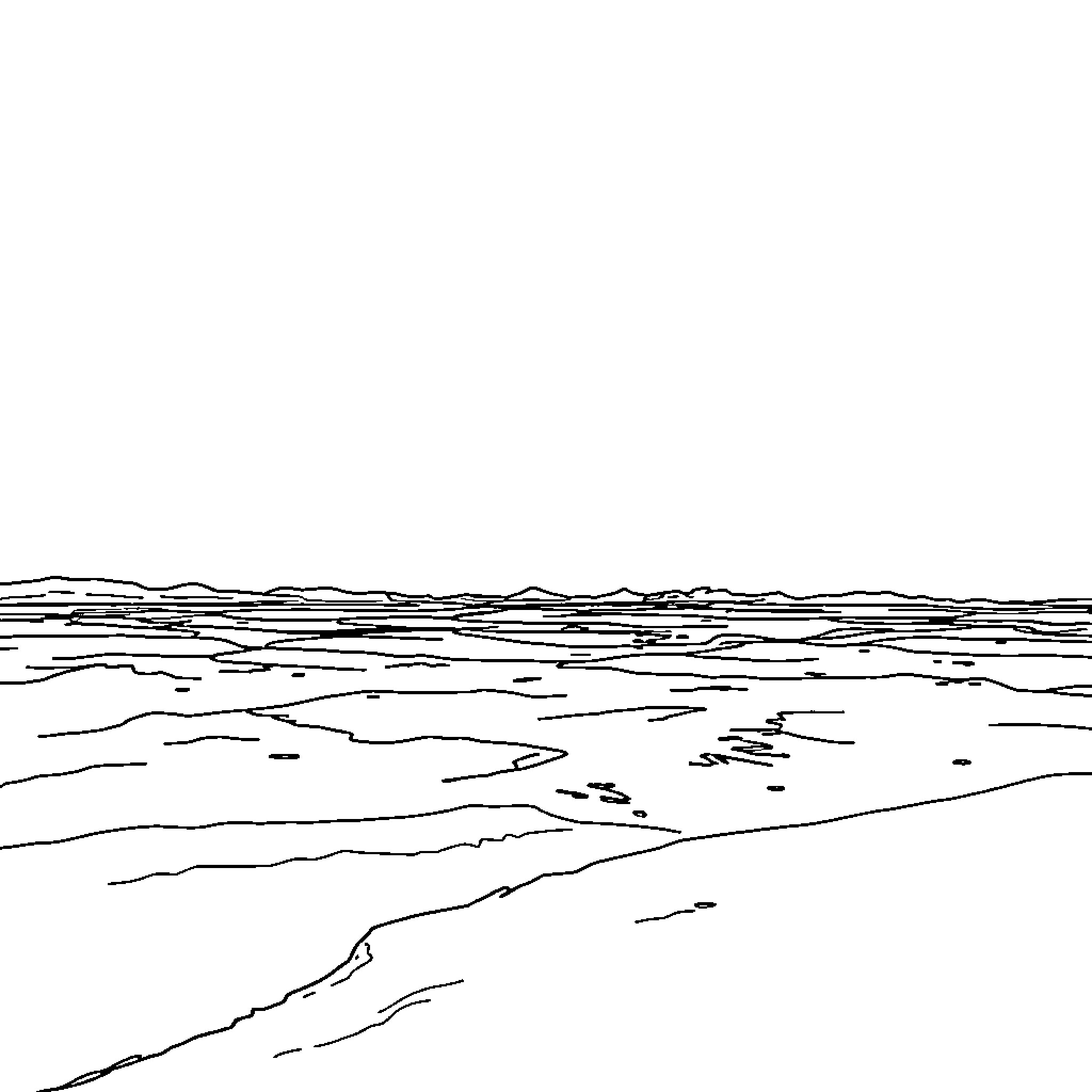 Flat Earth Landscape with Winding Paths Coloring Page (free black-and-white line drawing printable PDF for all, from beginners to advanced learners, including children, teens, adults, and seniors)