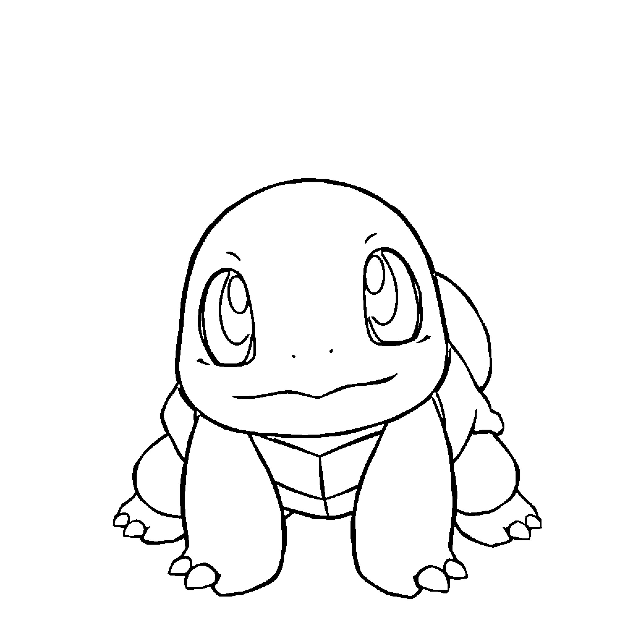 Turtle in a simple, animated style Coloring Page (free black-and-white line drawing printable PDF for all, from beginners to advanced learners, including children, teens, adults, and seniors)