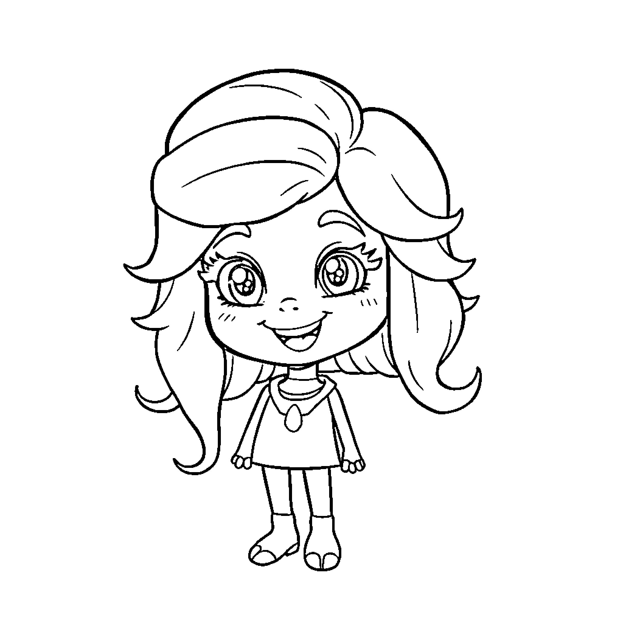 Labubu enjoying a playful moment Coloring Page (free black-and-white line drawing printable PDF for all, from beginners to advanced learners, including children, teens, adults, and seniors)