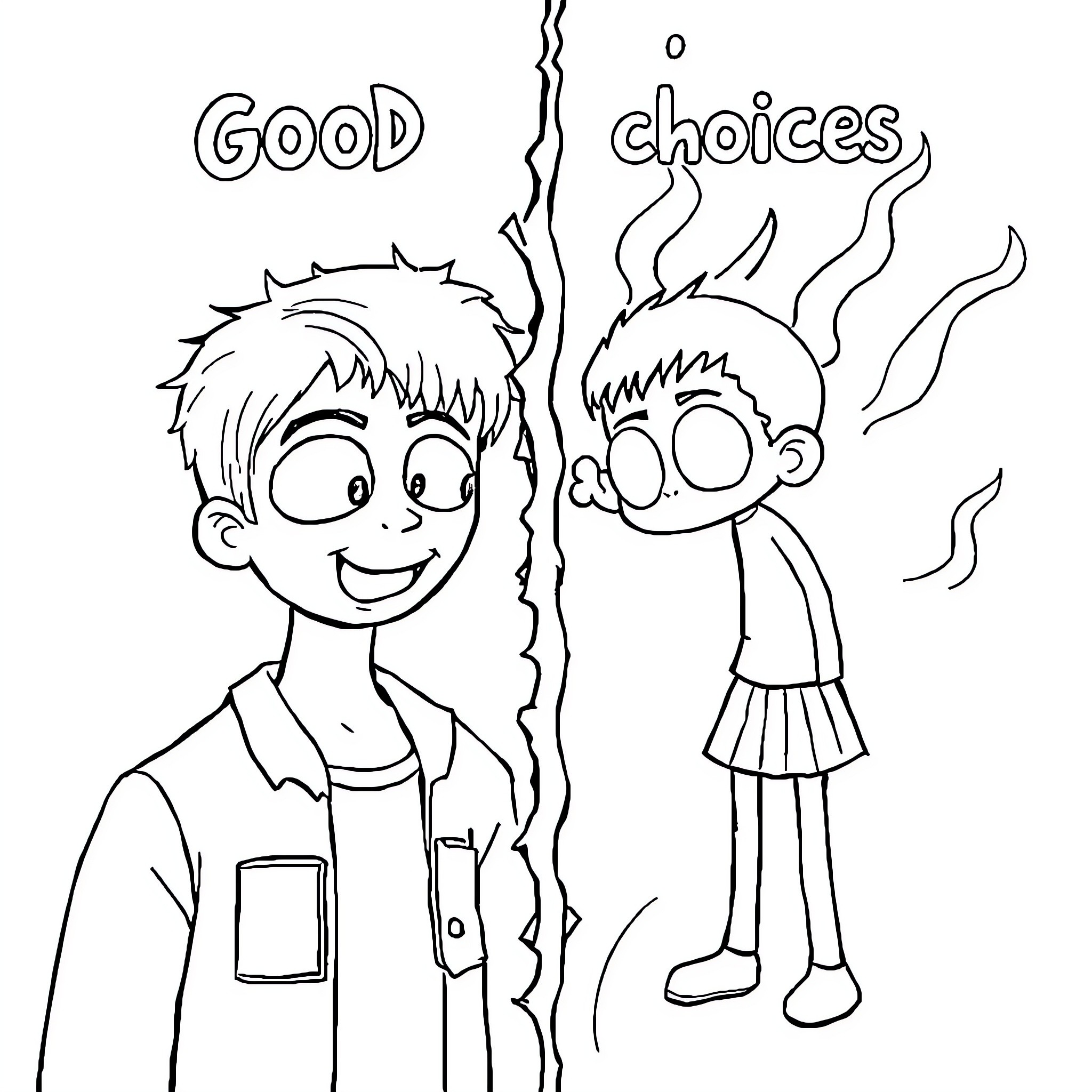 Best Good and Bad Coloring Pages - 143e753368424bab 