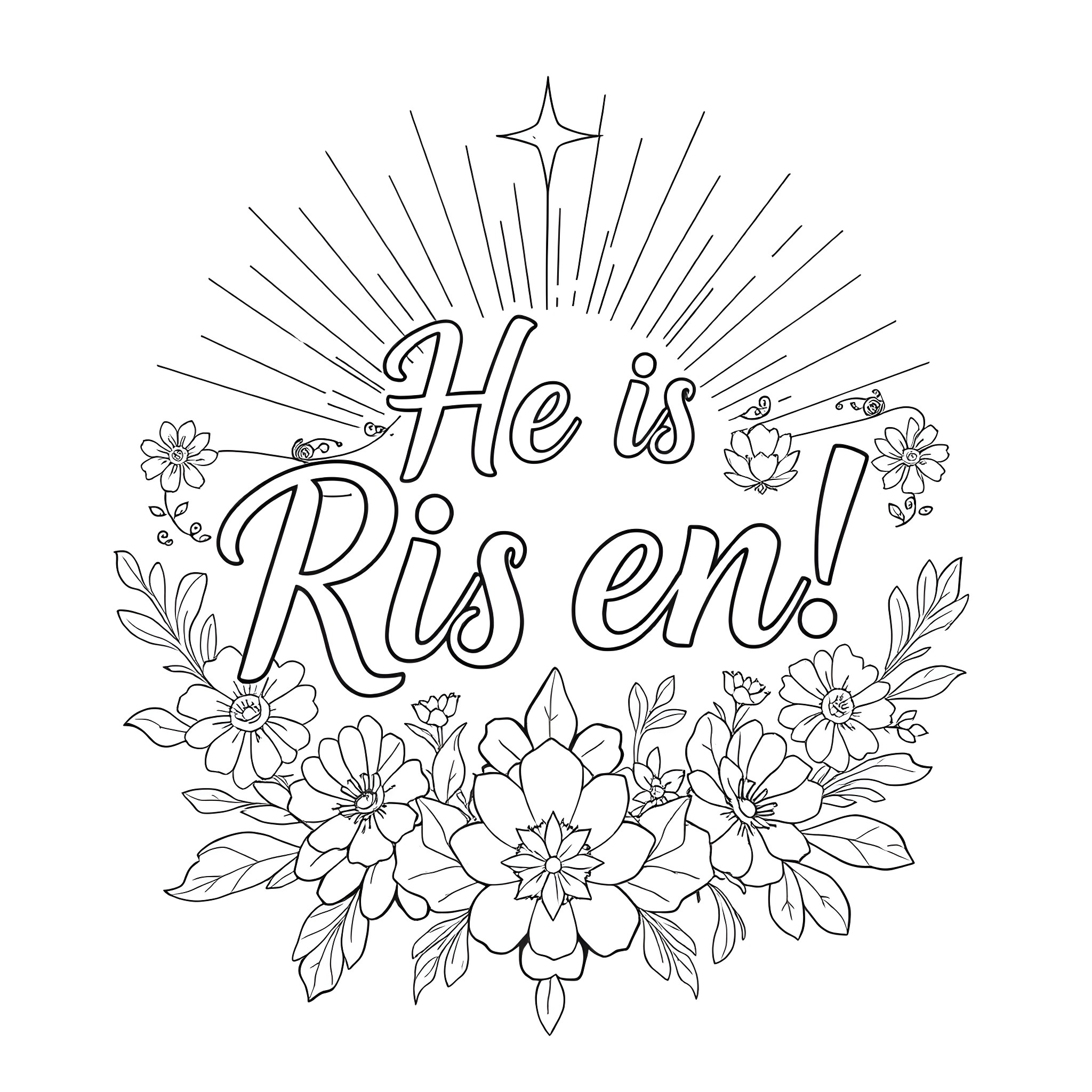 Bible Verse featuring floral patterns and text Coloring Page (free black-and-white line drawing printable PDF for all, from beginners to advanced learners, including children, teens, adults, and seniors)