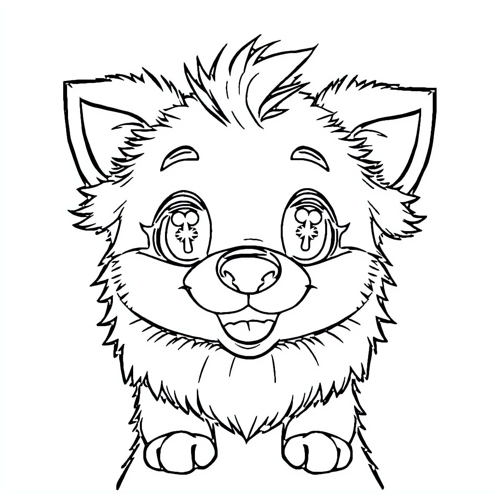 Dog with a Playful Expression Coloring Page (free black-and-white line drawing printable PDF for all, from beginners to advanced learners, including children, teens, adults, and seniors)