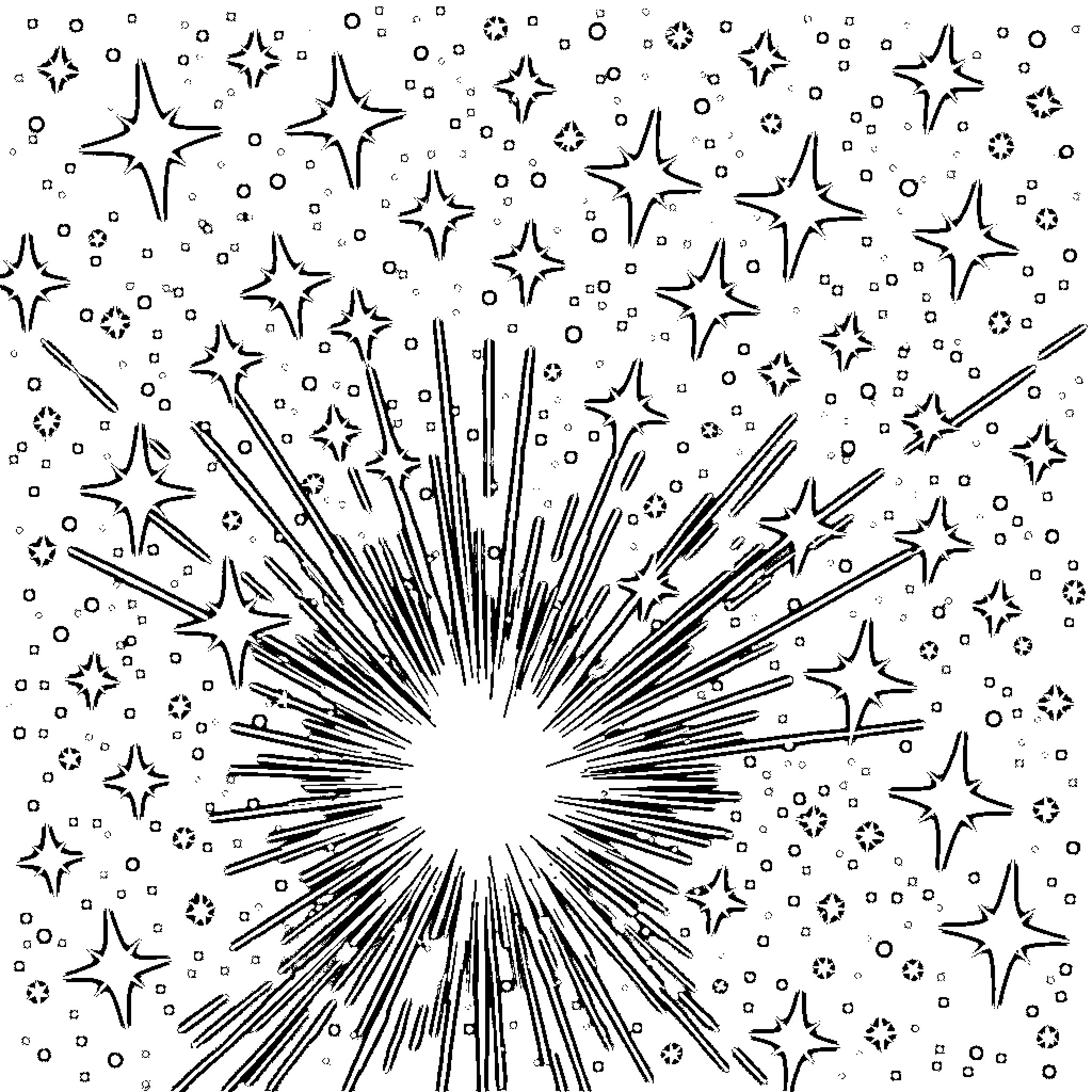 Starfield of cosmic radiance and dazzling stars Coloring Page (free black-and-white line drawing printable PDF for all, from beginners to advanced learners, including children, teens, adults, and seniors)