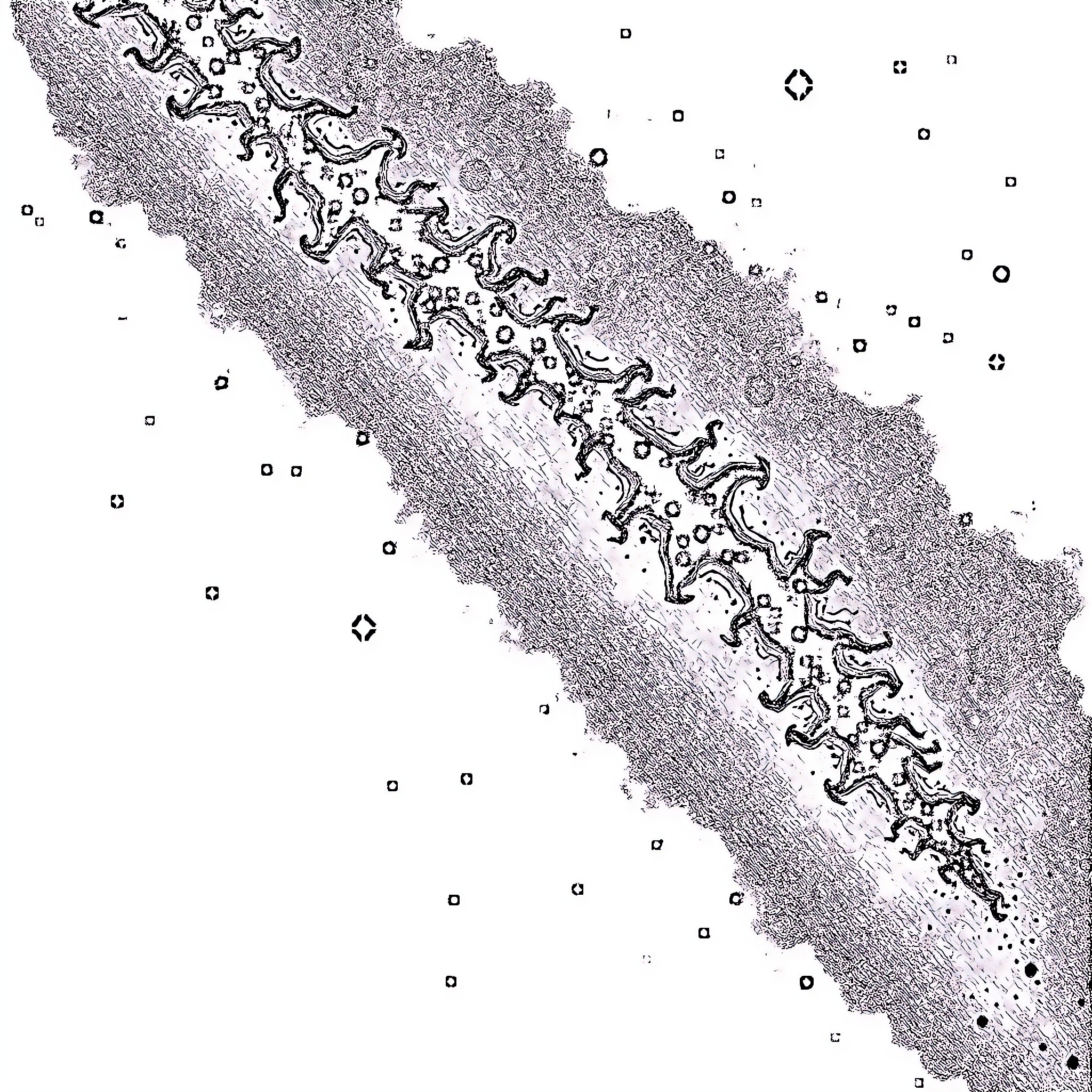 Rise of the Guardians: Mysterious Landscapes and Symbols Coloring Page (free black-and-white line drawing printable PDF for all, from beginners to advanced learners, including children, teens, adults, and seniors)