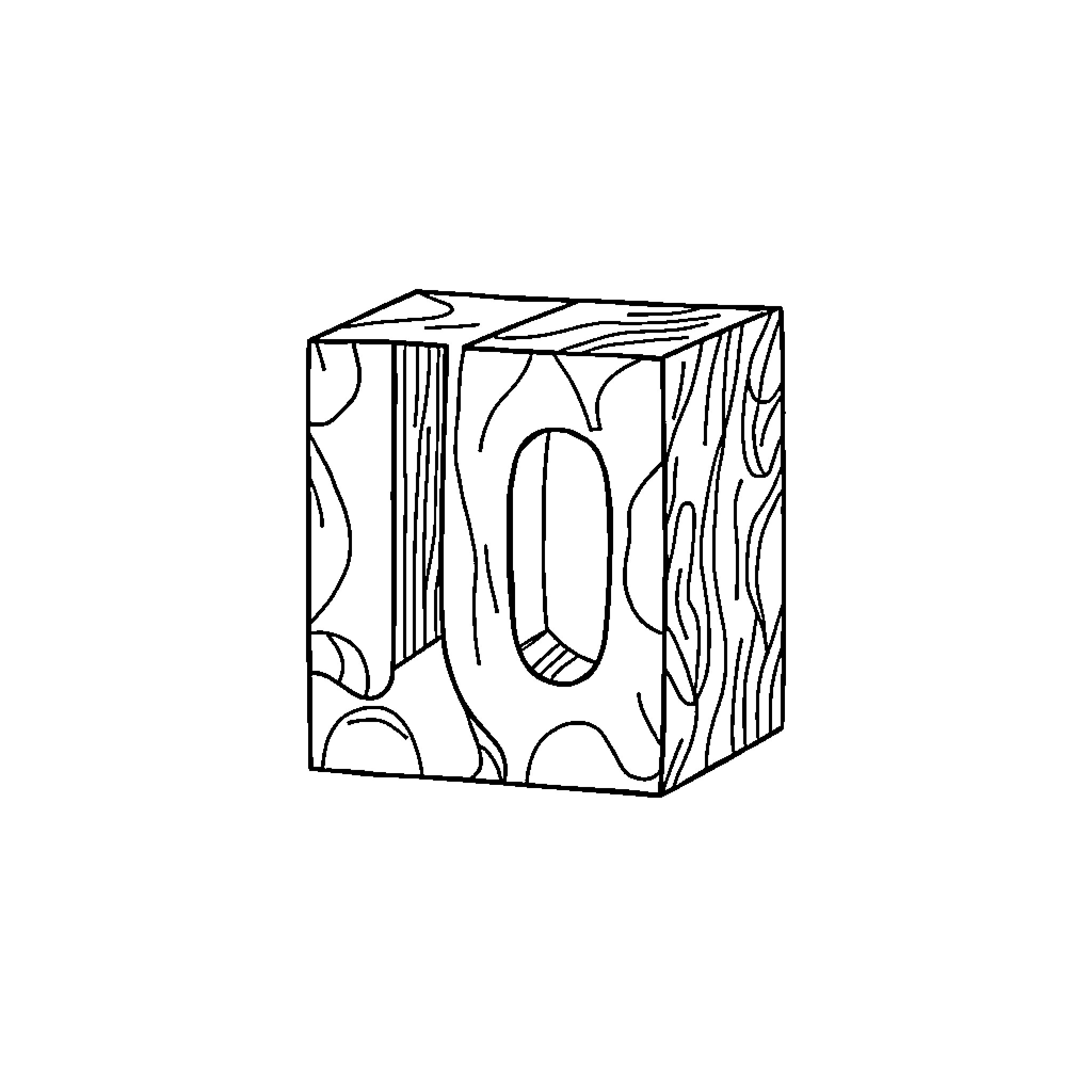 Number Block with Abstract Patterns Coloring Page (free black-and-white line drawing printable PDF for all, from beginners to advanced learners, including children, teens, adults, and seniors)