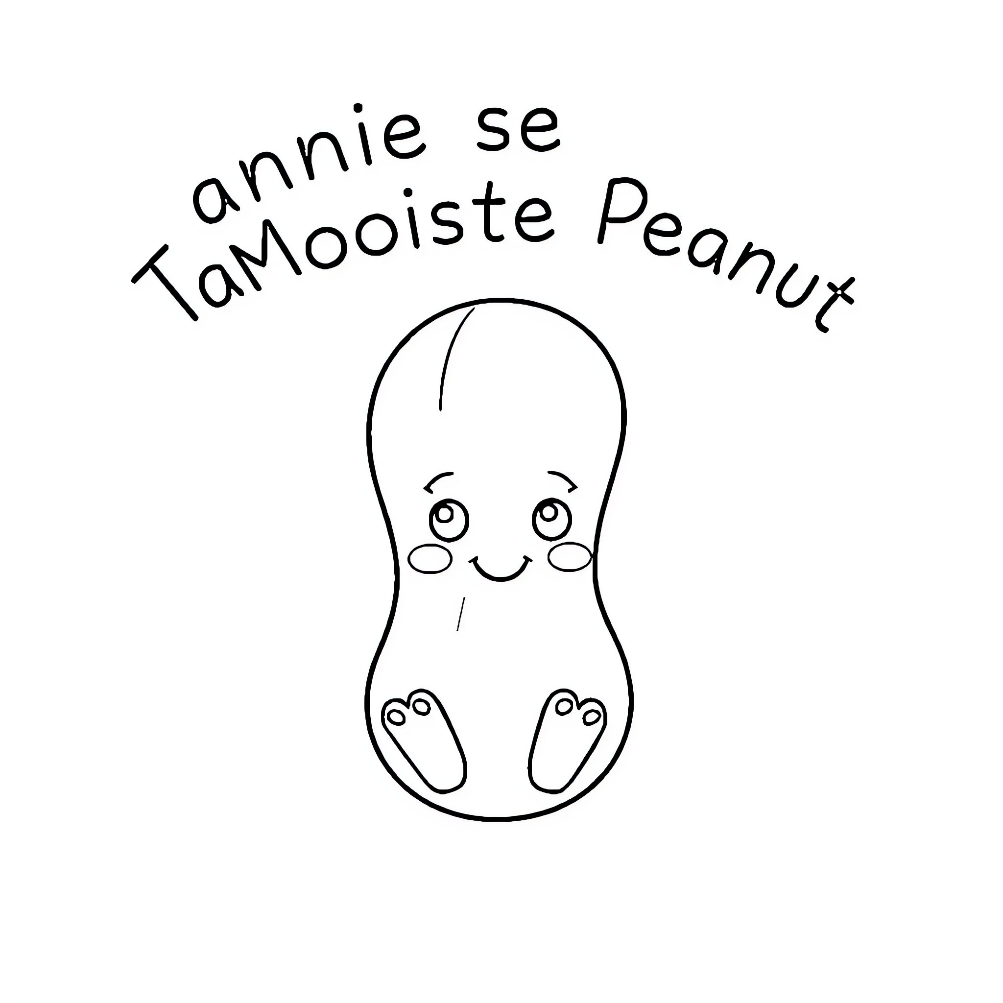 Peanut having a playful time Coloring Page (free black-and-white line drawing printable PDF for all, from beginners to advanced learners, including children, teens, adults, and seniors)