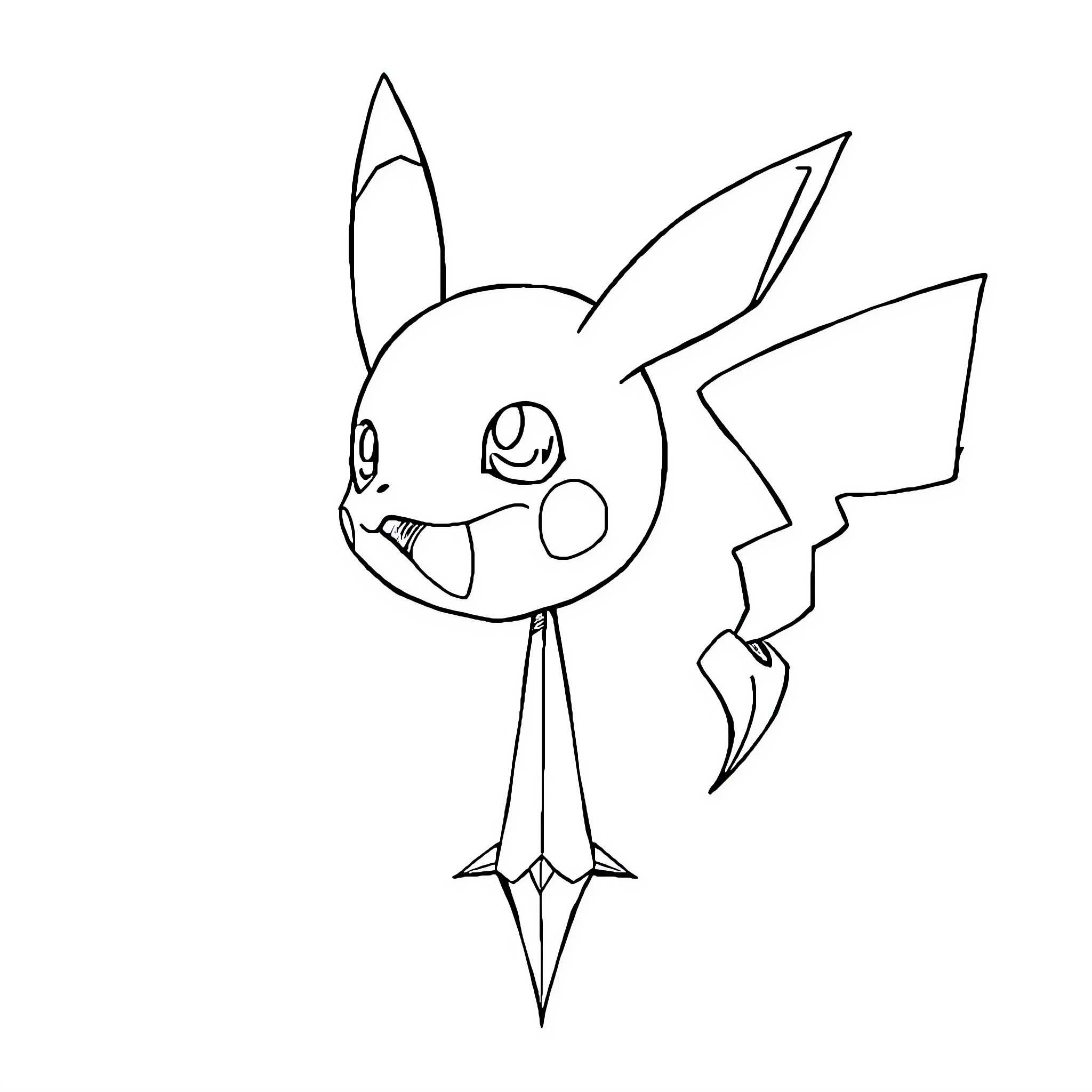 Pokémon character in a simple line art style Coloring Page (free black-and-white line drawing printable PDF for all, from beginners to advanced learners, including children, teens, adults, and seniors)
