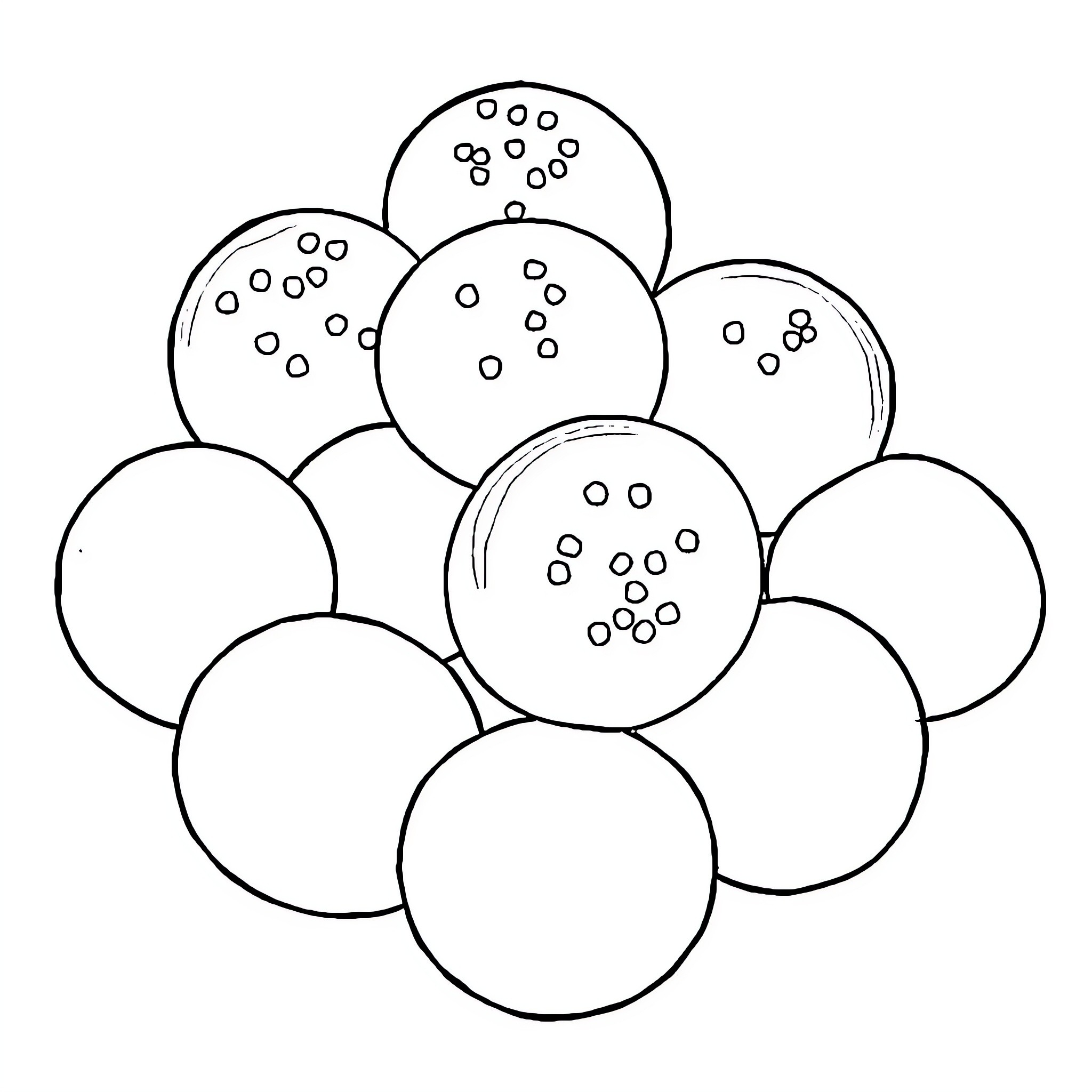 Indian Sweet Sweets with Delightful Patterns Coloring Page (free black-and-white line drawing printable PDF for all, from beginners to advanced learners, including children, teens, adults, and seniors)