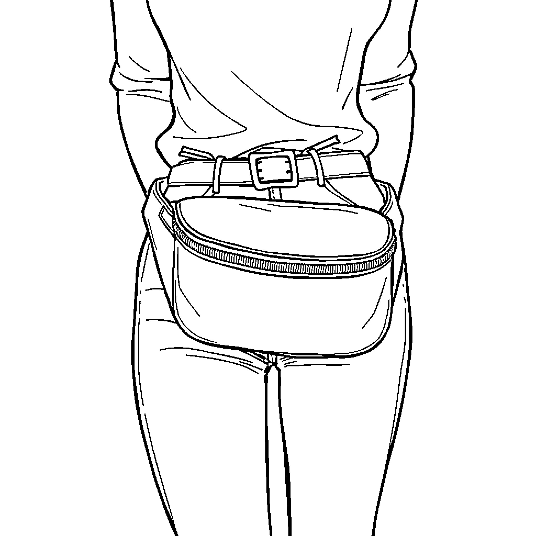 Lady with Handbag and Zipper Detail Coloring Page (free black-and-white line drawing printable PDF for all, from beginners to advanced learners, including children, teens, adults, and seniors)