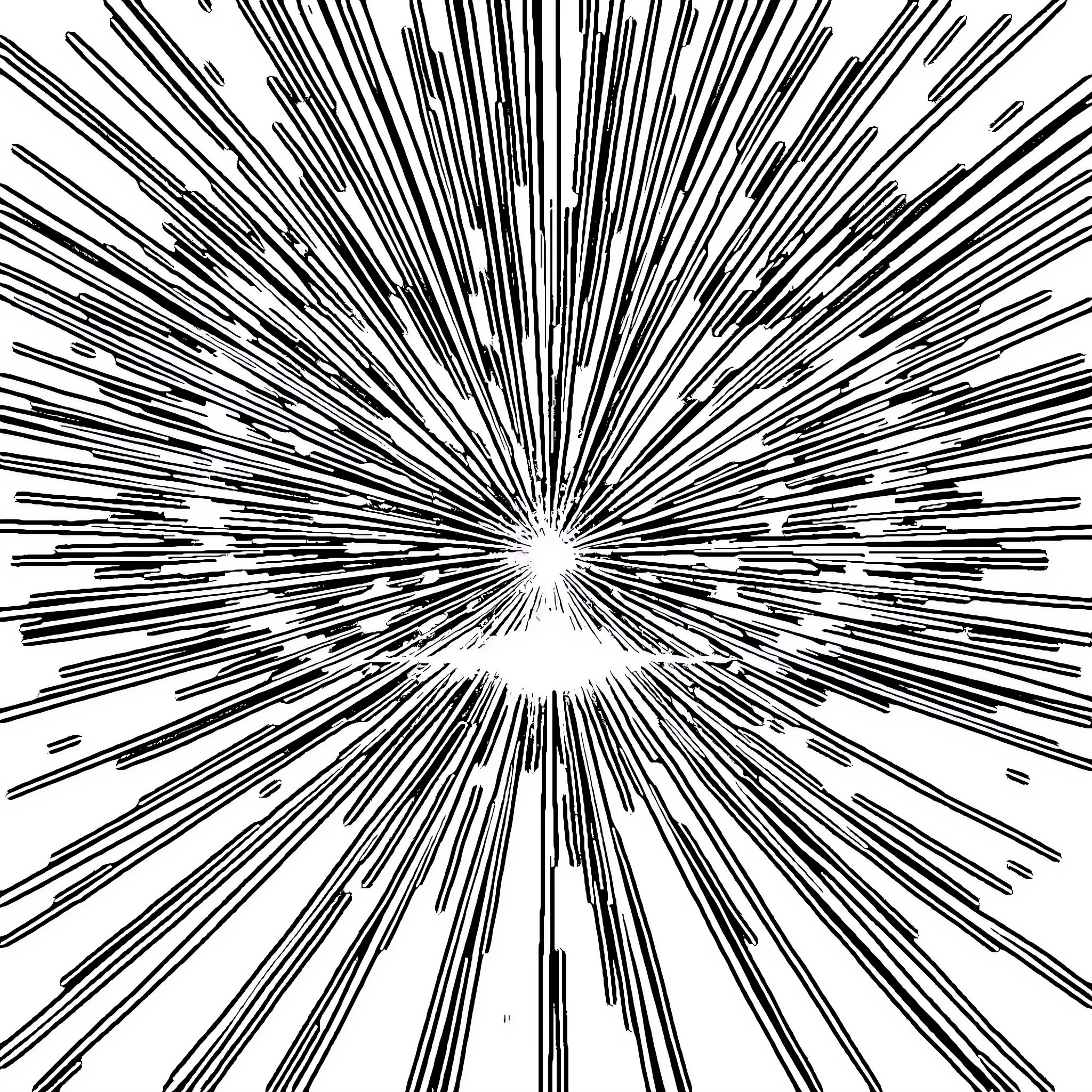 Radiation of abstract black and white lines Coloring Page (free black-and-white line drawing printable PDF for all, from beginners to advanced learners, including children, teens, adults, and seniors)