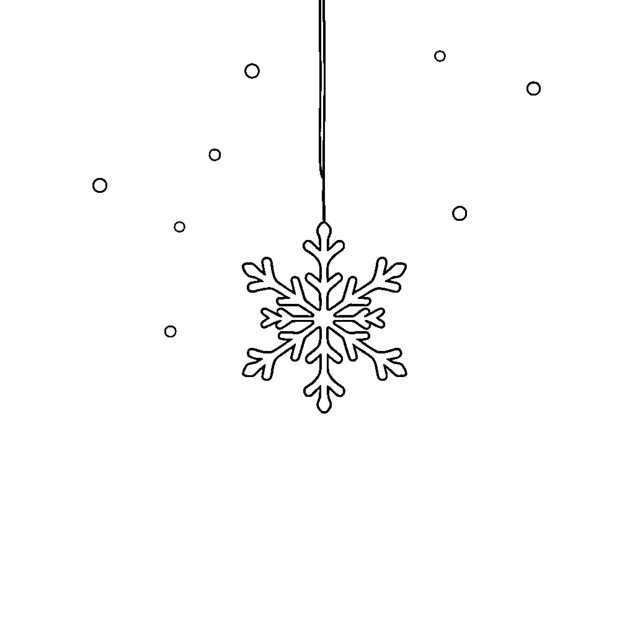 Snowflake ornament against a white background Coloring Page (free black-and-white line drawing printable PDF for all, from beginners to advanced learners, including children, teens, adults, and seniors)