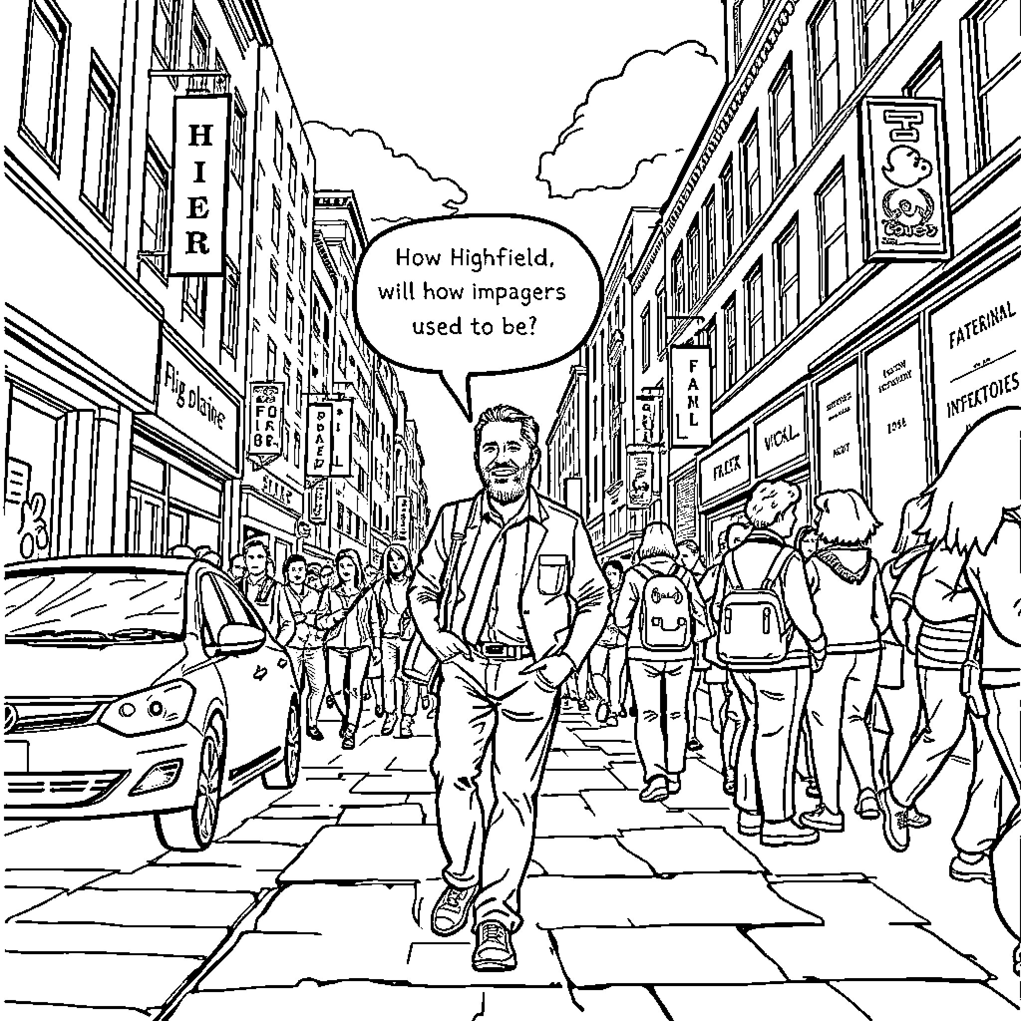 Jim Highfield observes how imagers will used to be Coloring Page (free black-and-white line drawing printable PDF for all, from beginners to advanced learners, including children, teens, adults, and seniors)