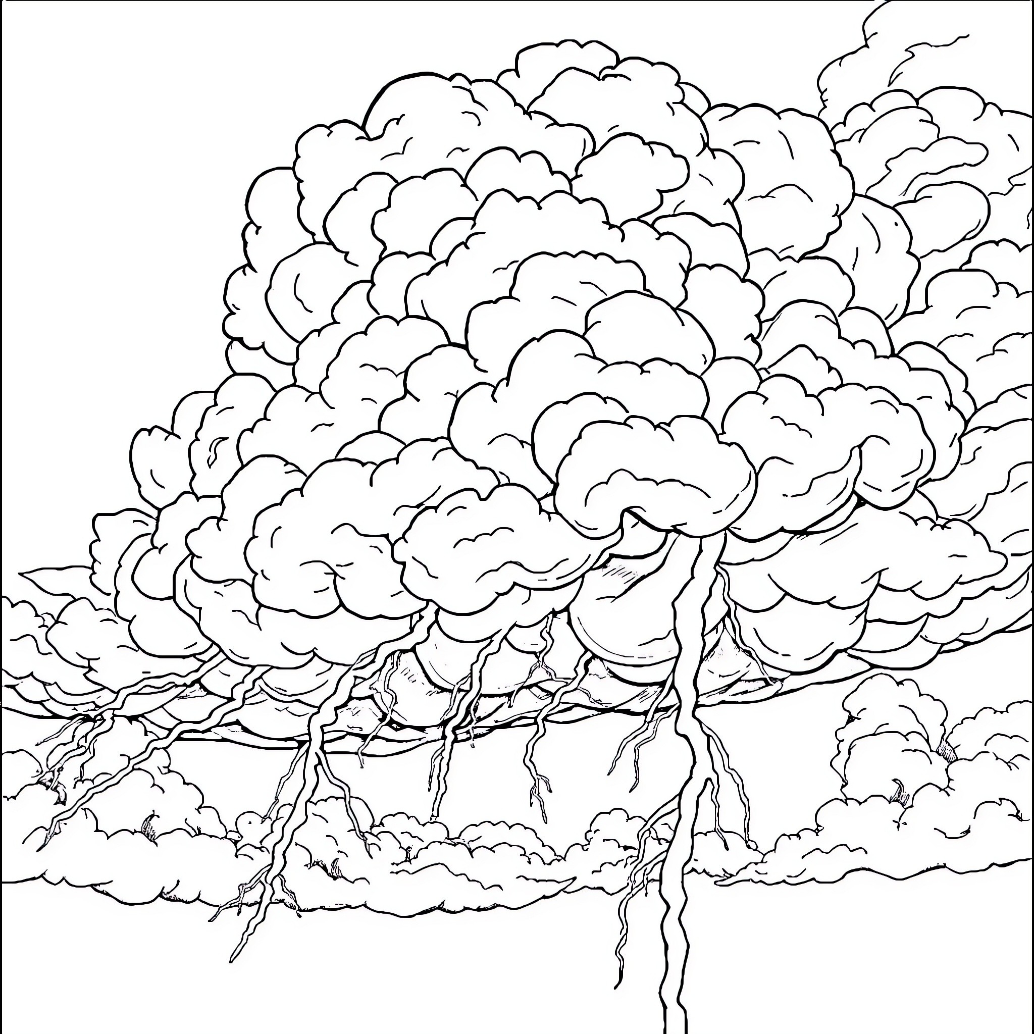 Thundercat's Stormy Dreamscape Coloring Page (free black-and-white line drawing printable PDF for all, from beginners to advanced learners, including children, teens, adults, and seniors)