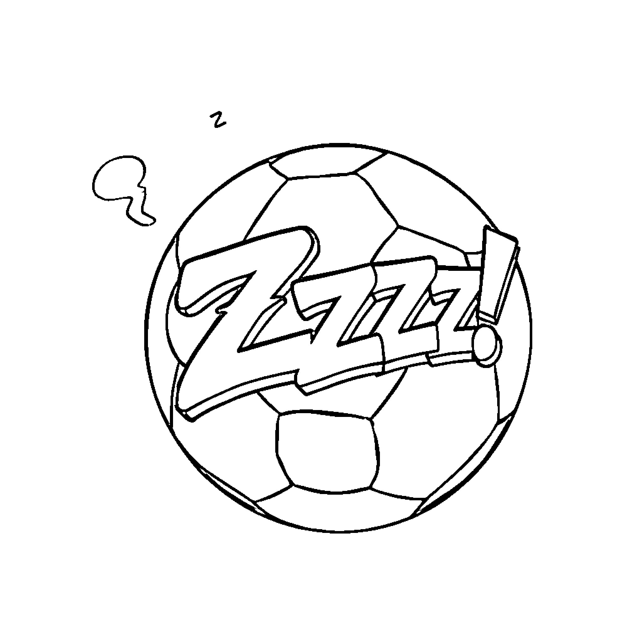 Football player taking a nap during the game Coloring Page (free black-and-white line drawing printable PDF for all, from beginners to advanced learners, including children, teens, adults, and seniors)