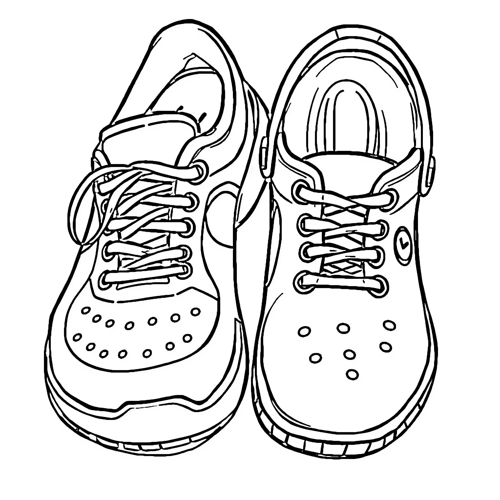 Sneaker design with unique patterns and laces Coloring Page (free black-and-white line drawing printable PDF for all, from beginners to advanced learners, including children, teens, adults, and seniors)
